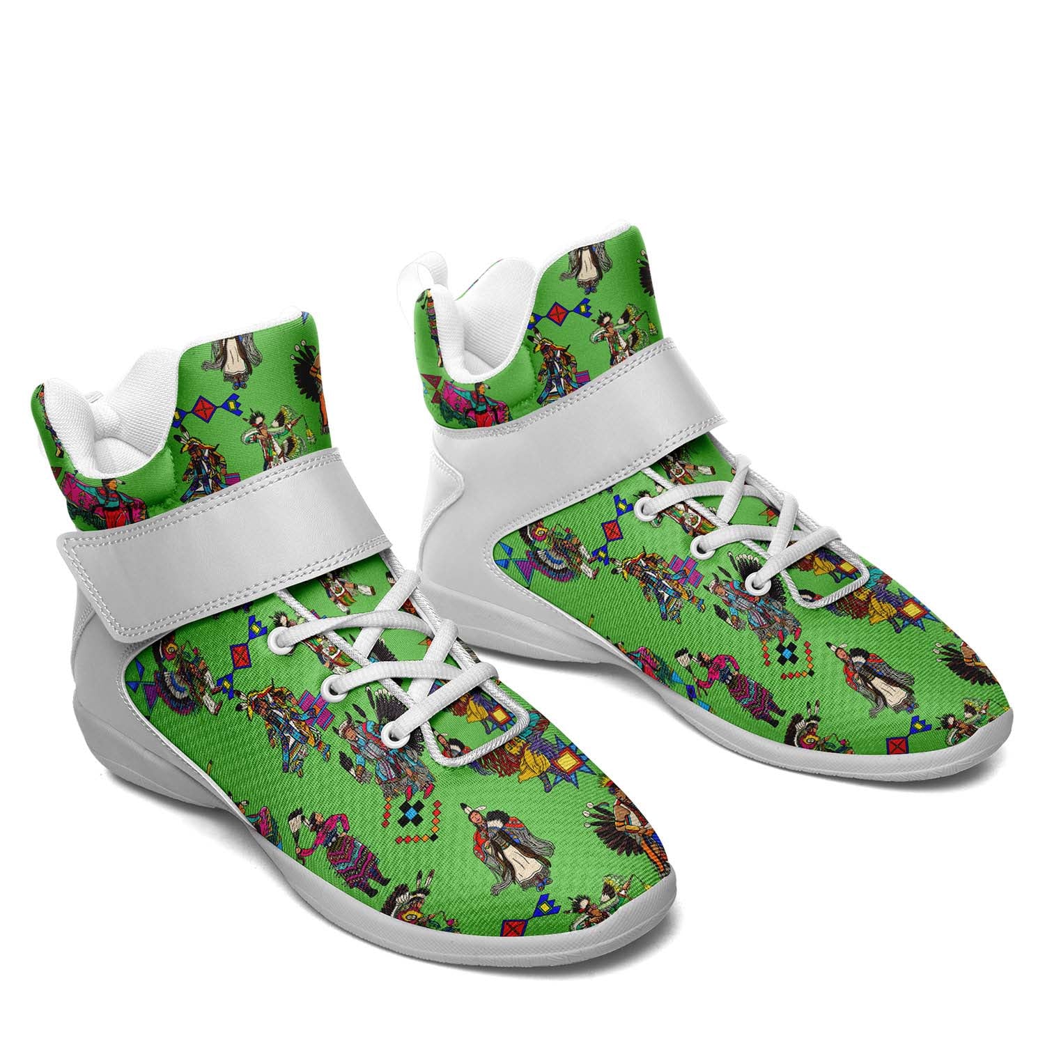 Grand Entry Dancers Grass Ipottaa Basketball / Sport High Top Shoes - White Sole