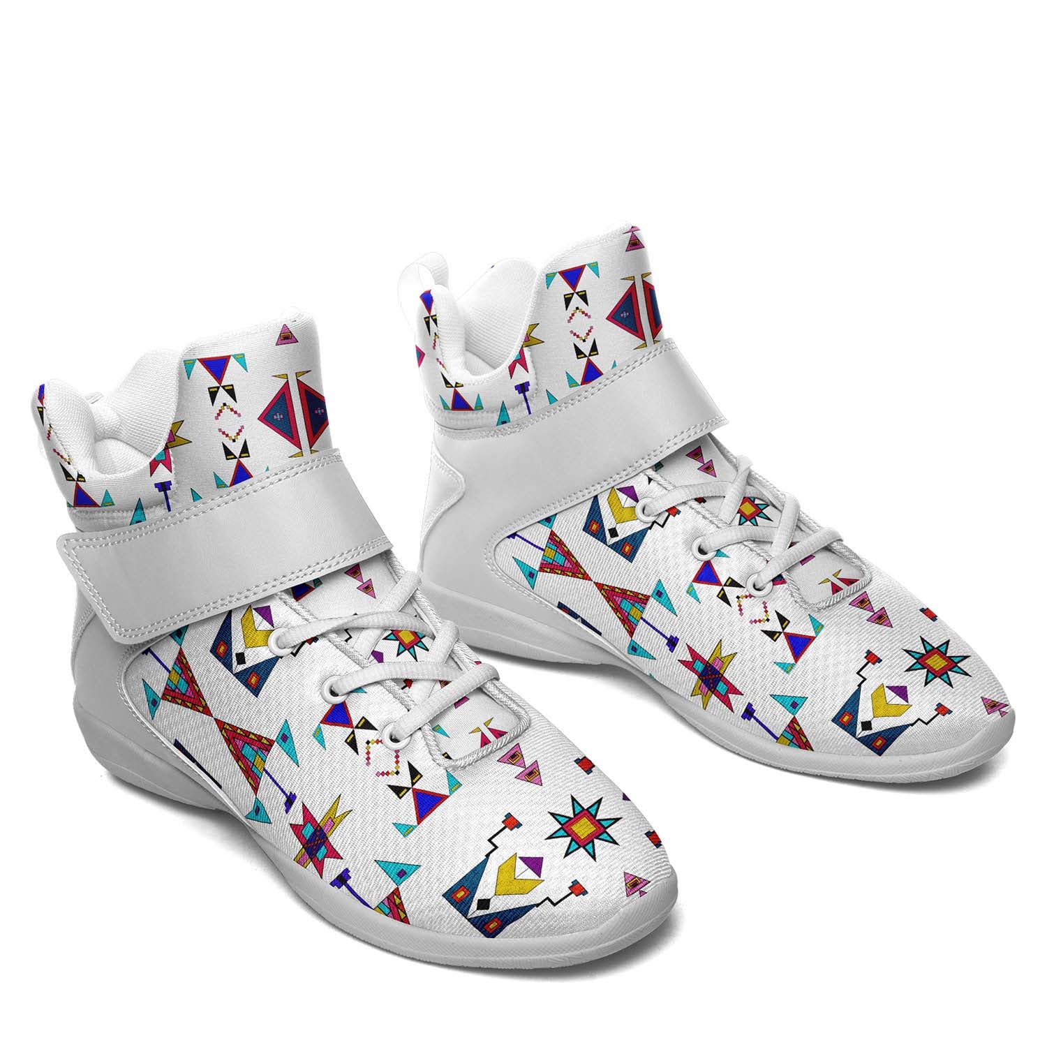 Enemy Territory White Ipottaa Basketball / Sport High Top Shoes - White Sole