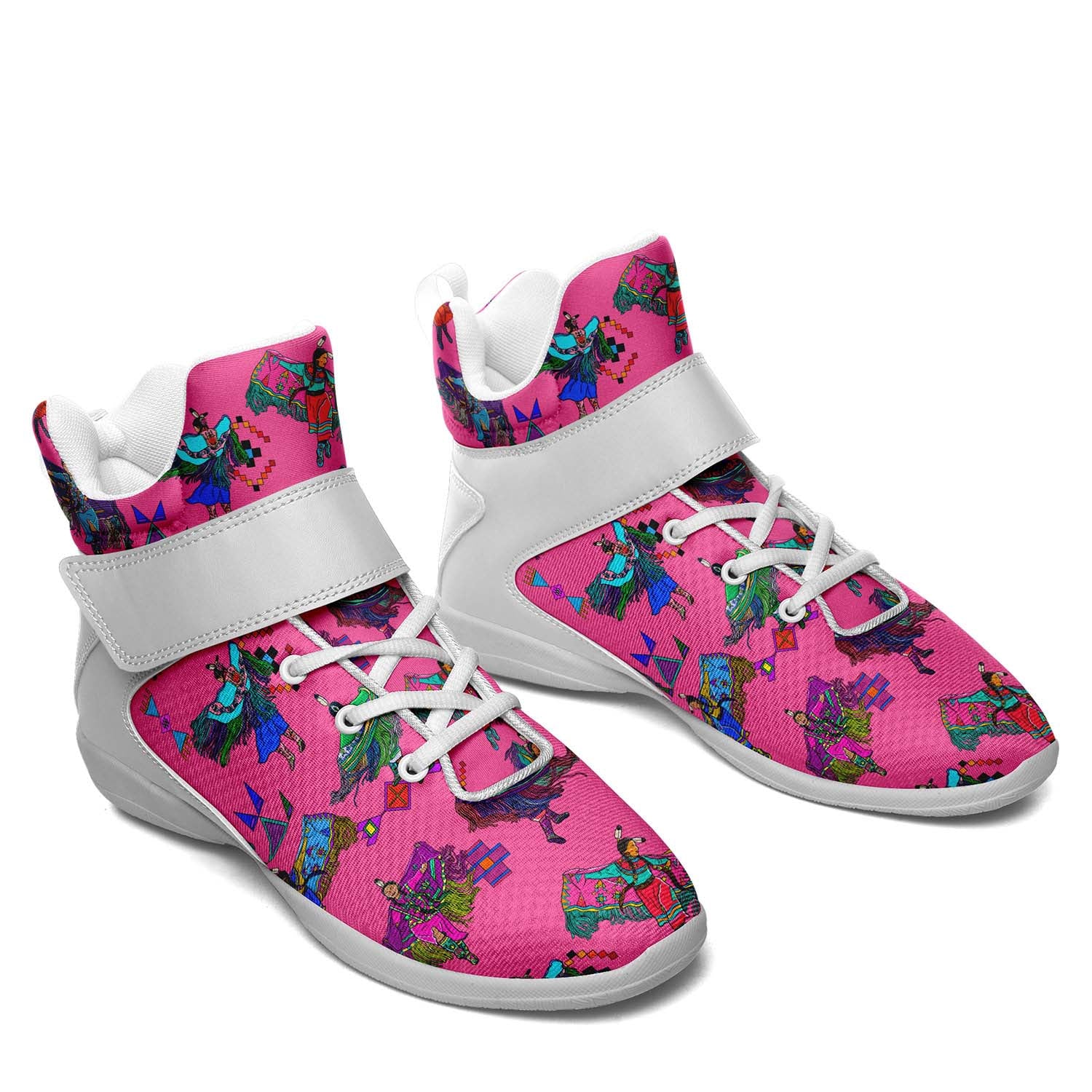 Women's Fancy Dancers Pink Ipottaa Basketball / Sport High Top Shoes - White Sole