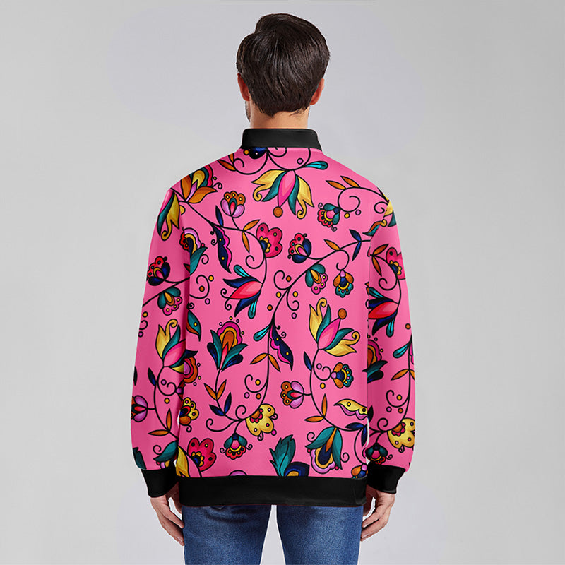 Copper Prairie Petals Pink Youth Zippered Collared Lightweight Jacket