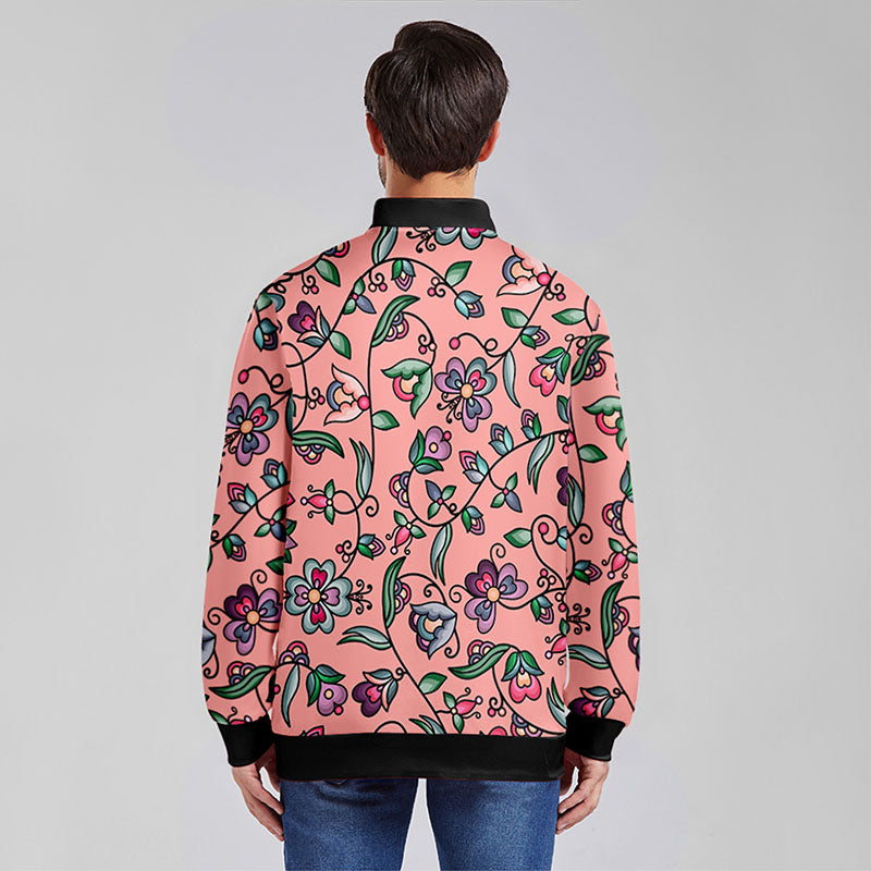 Amber Evening Garland Peach Youth Zippered Collared Lightweight Jacket