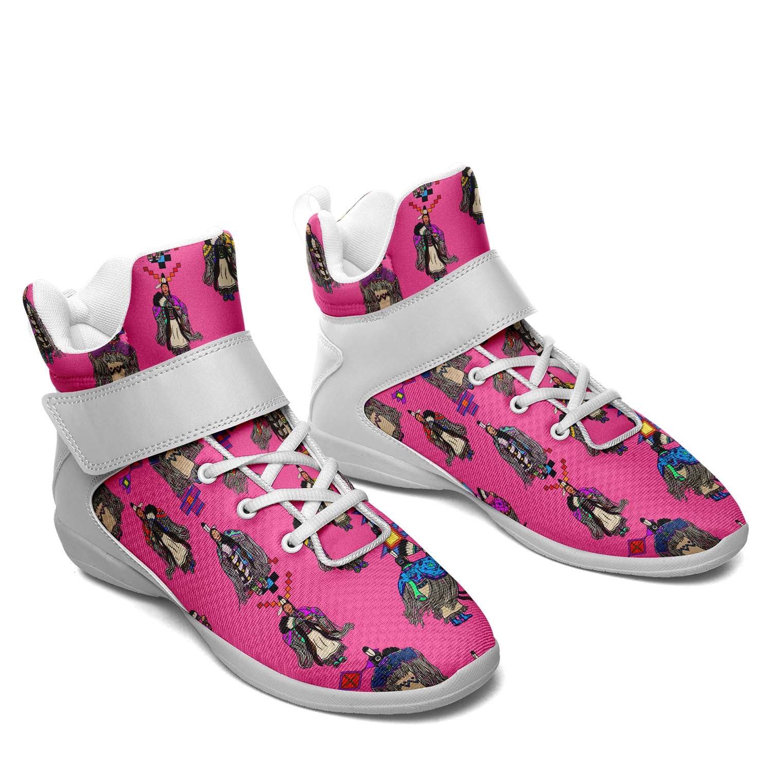 Women's Tradish Dancers Pink Ipottaa Basketball / Sport High Top Shoes - White Sole