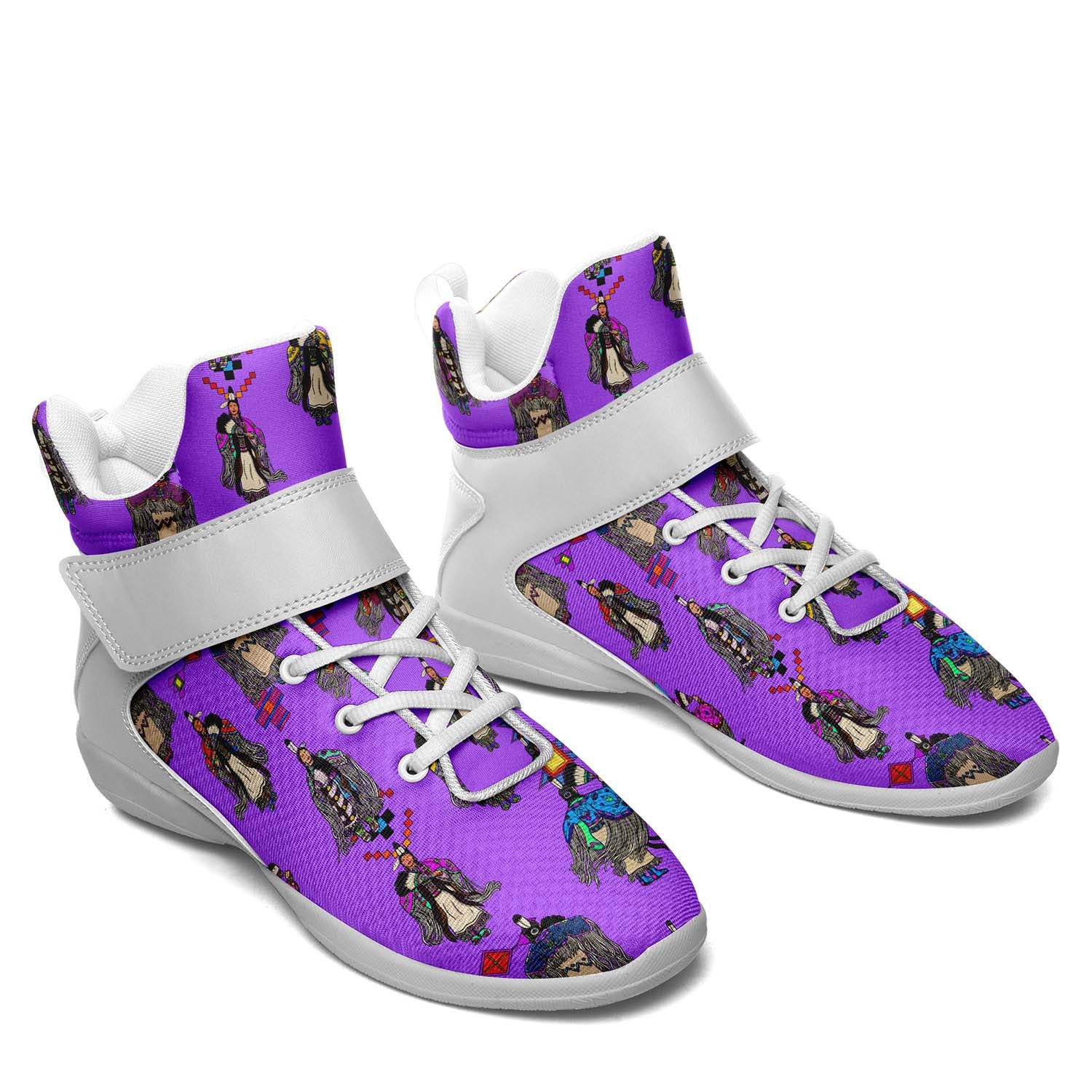 Women's Tradish Dancers Purple Ipottaa Basketball / Sport High Top Shoes - White Sole