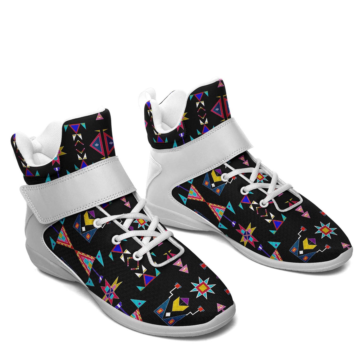 Enemy Territory Black Ipottaa Basketball / Sport High Top Shoes - White Sole