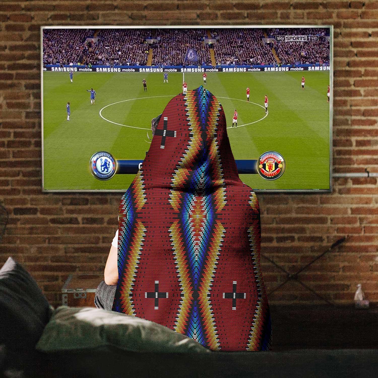 Diamond in the Bluff Red Hooded Blanket