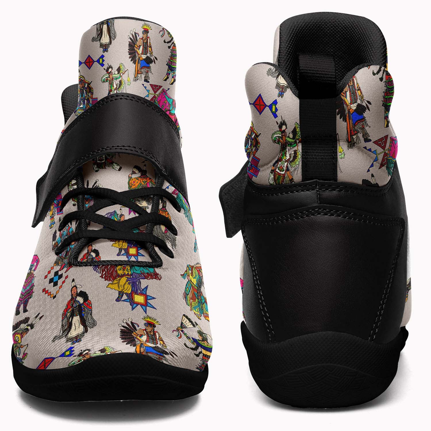 Grand Entry Dancers Muslin Ipottaa Basketball / Sport High Top Shoes - Black Sole