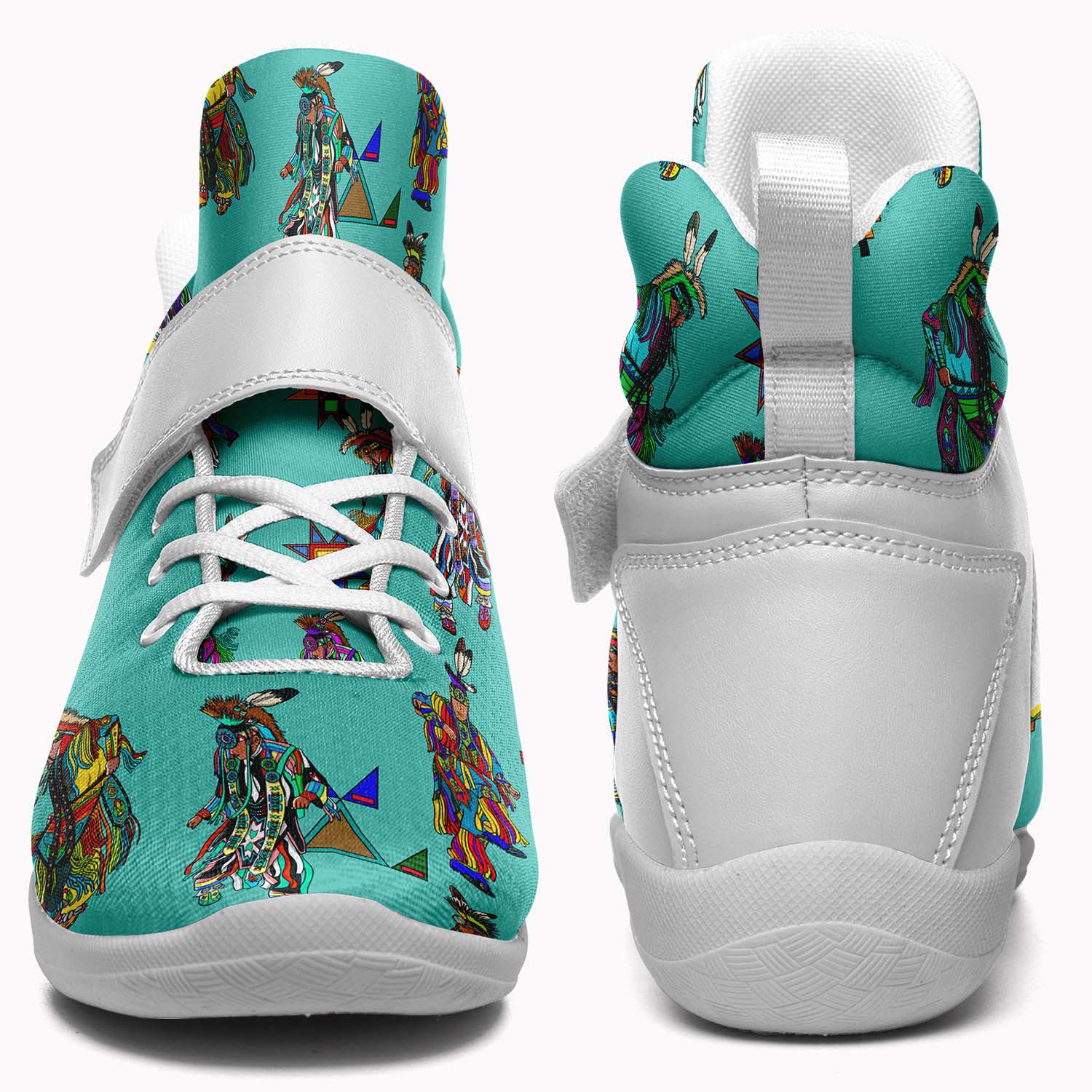 Men's Grass Dancers Eggshell Blue Ipottaa Basketball / Sport High Top Shoes - White Sole