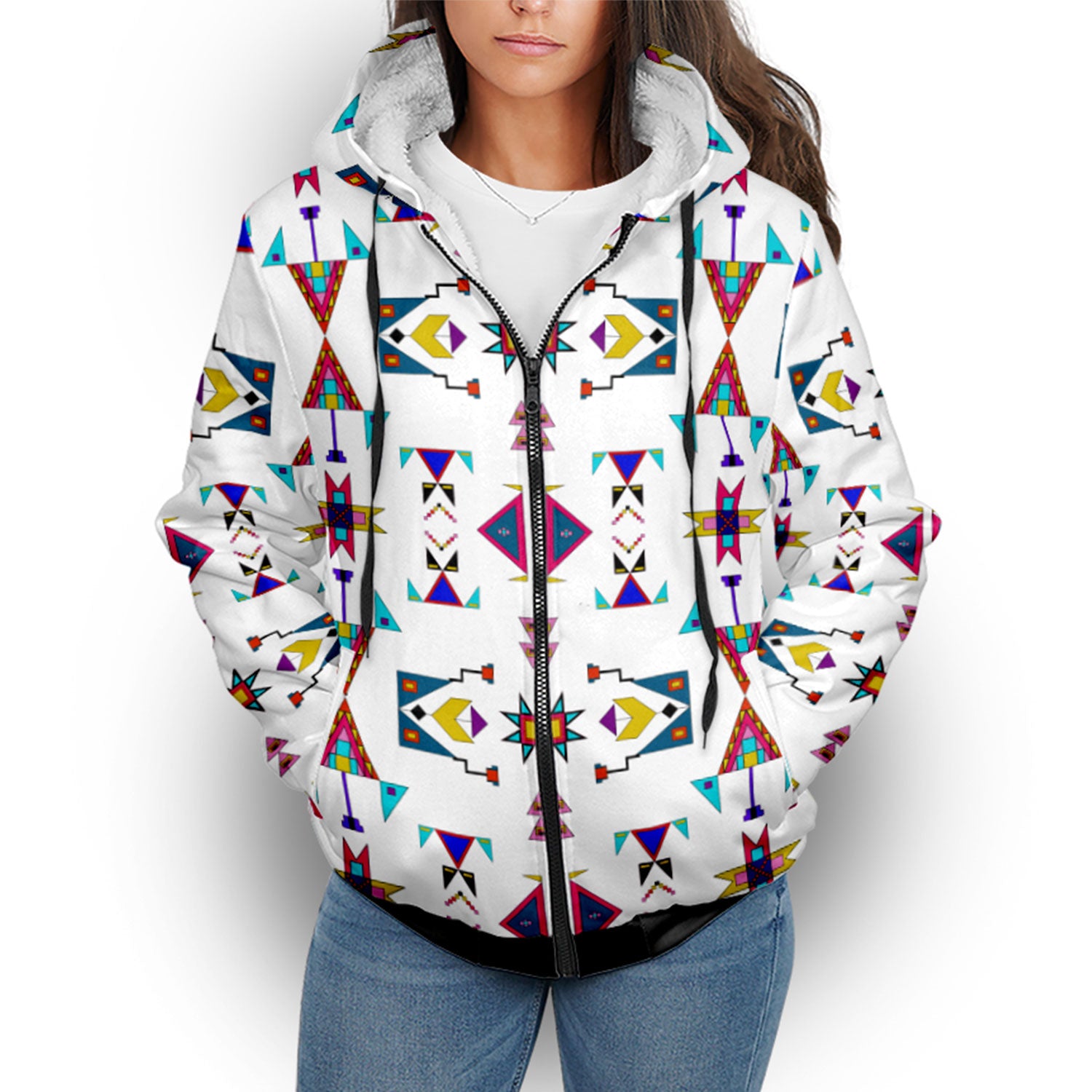 Enemy Territory White Sherpa Hoodie