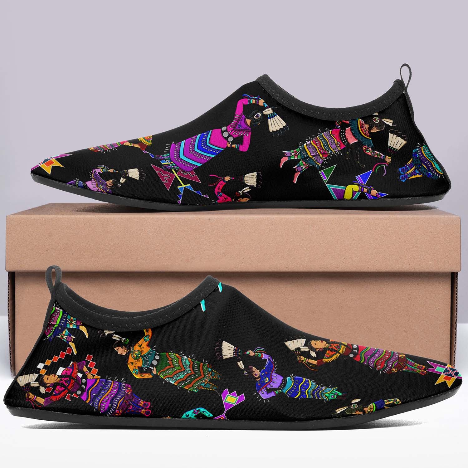 Women's Jingle Dancers Black Sockamoccs