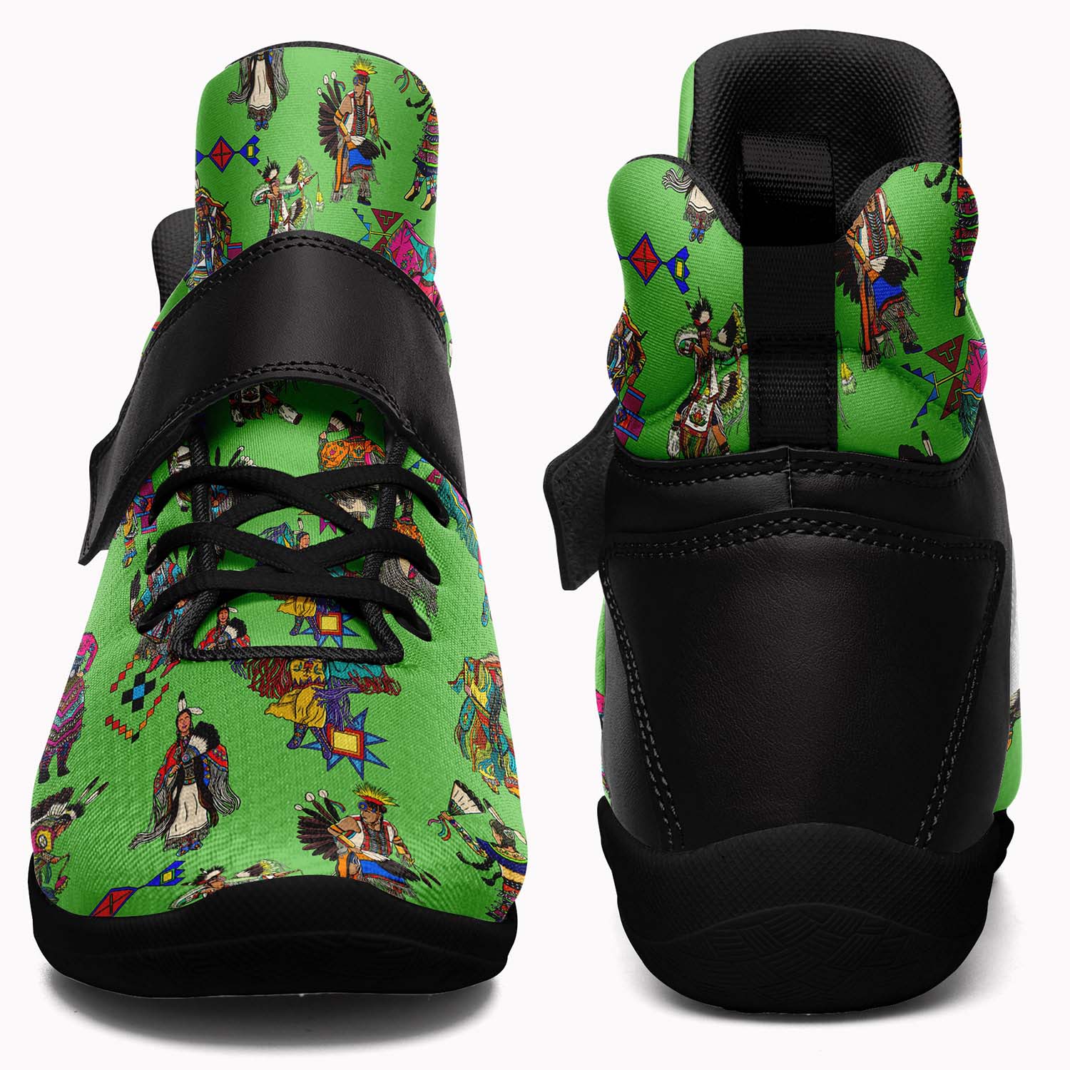 Grand Entry Dancers Grass Ipottaa Basketball / Sport High Top Shoes - Black Sole