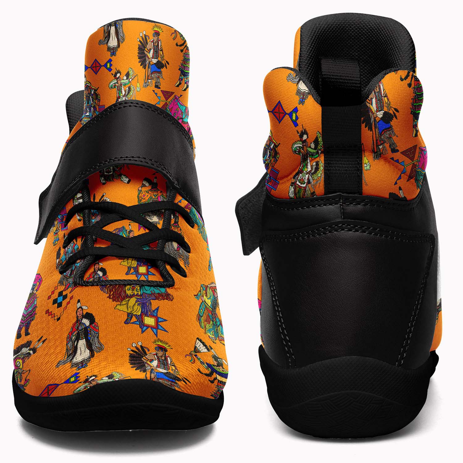 Grand Entry Dancers Orange Ipottaa Basketball / Sport High Top Shoes - Black Sole