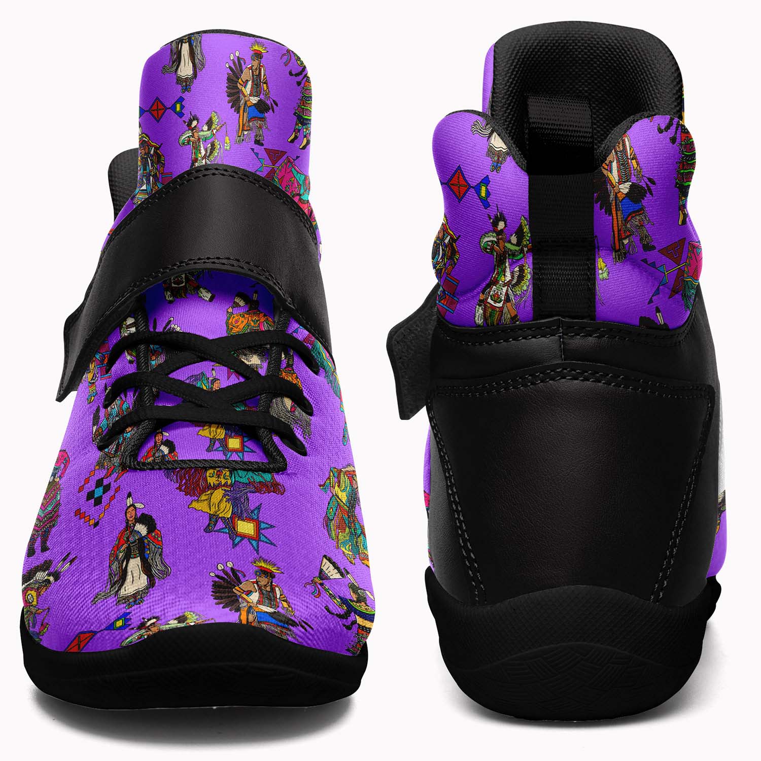 Grand Entry Dancers Purple Ipottaa Basketball / Sport High Top Shoes - Black Sole