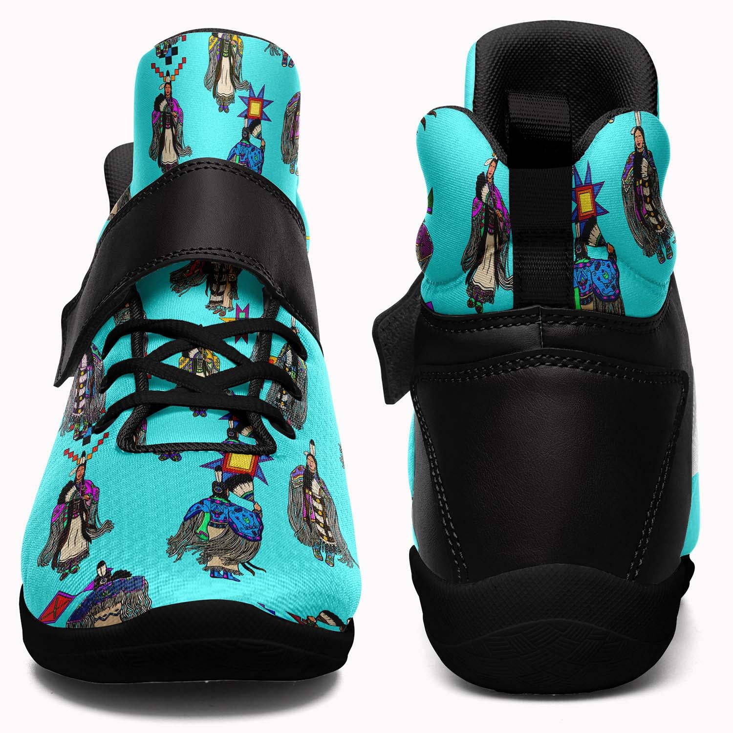 Women's Tradish Dancers Turquoise Ipottaa Basketball / Sport High Top Shoes - Black Sole