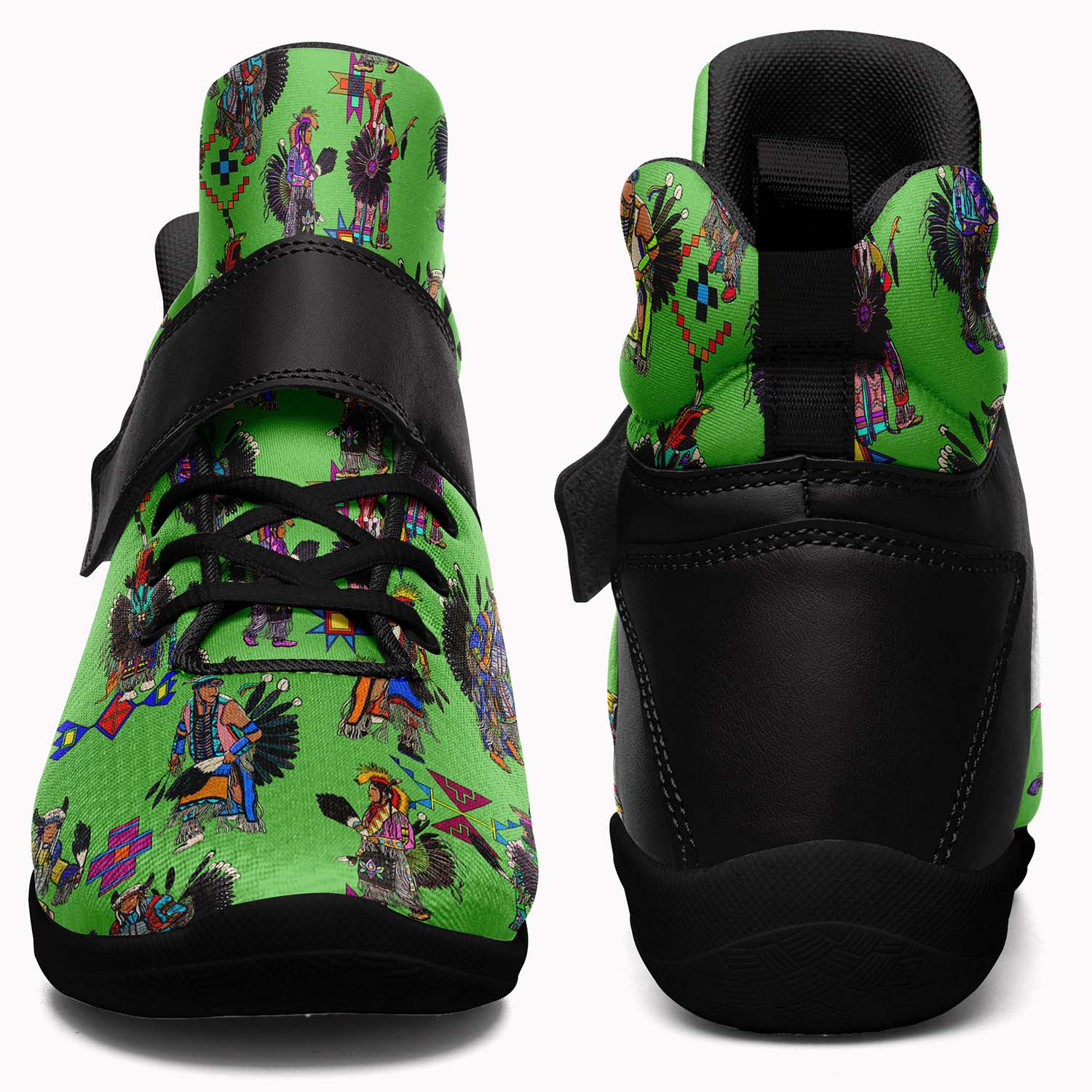 Men's Tradish Dancers Green Ipottaa Basketball / Sport High Top Shoes - Black Sole