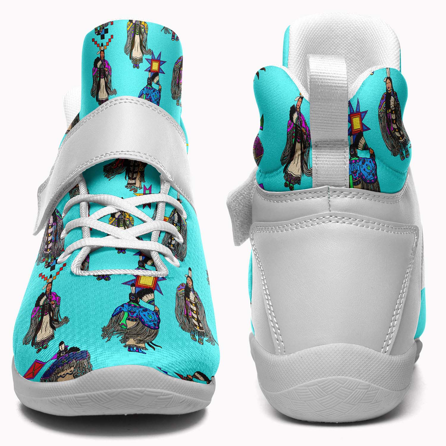 Women's Tradish Dancers Turquoise Ipottaa Basketball / Sport High Top Shoes - White Sole