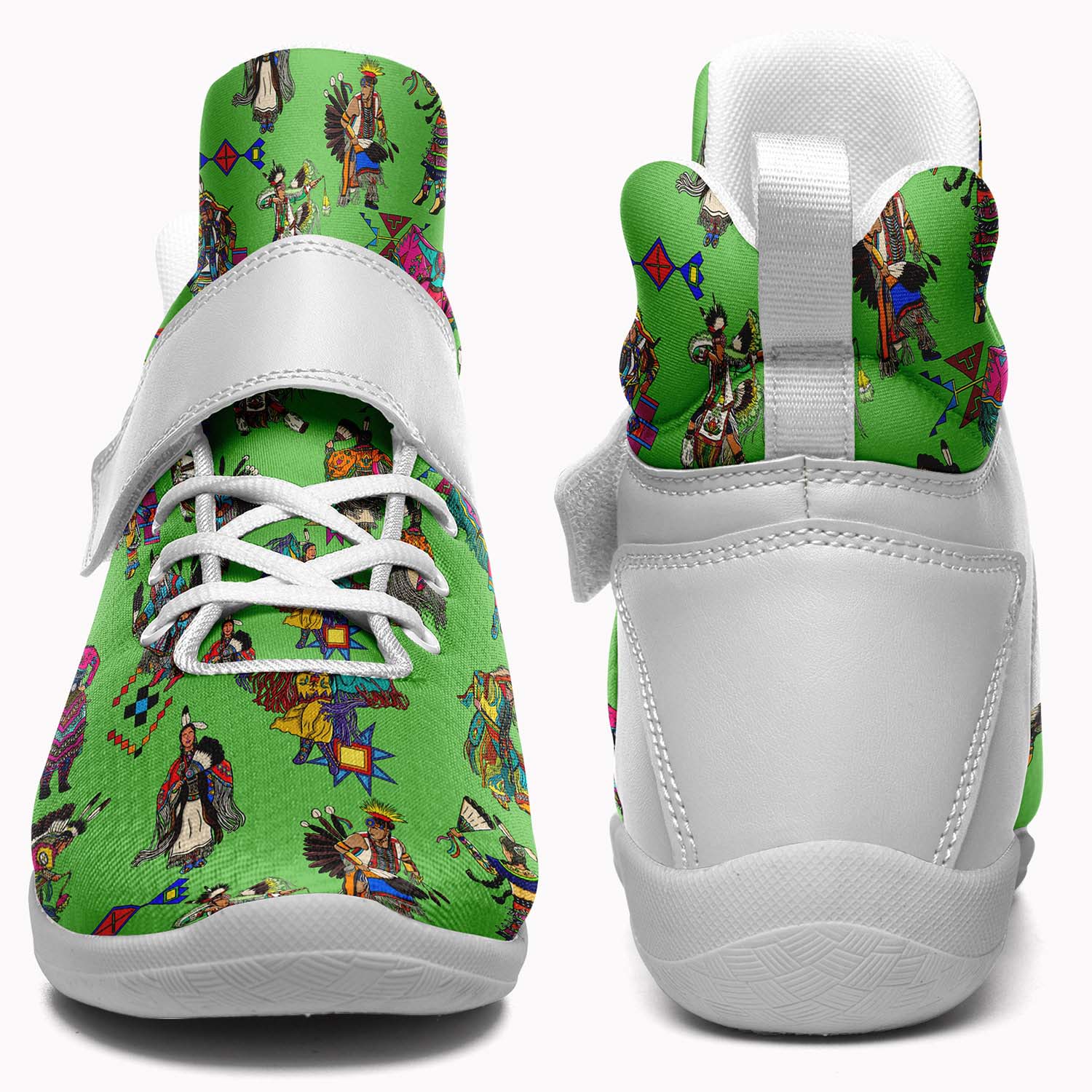 Grand Entry Dancers Grass Ipottaa Basketball / Sport High Top Shoes - White Sole