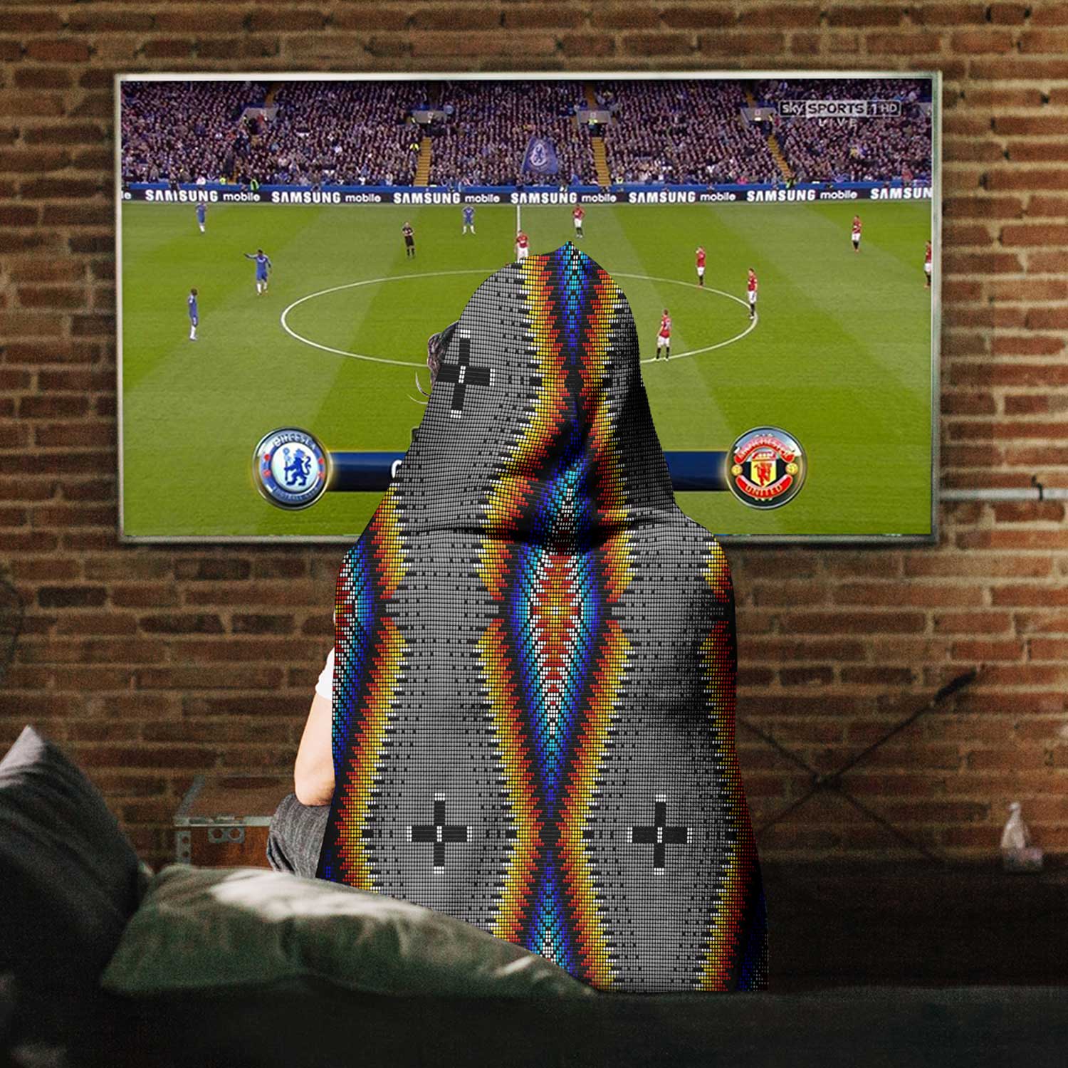 Diamond in the Bluff Grey Hooded Blanket