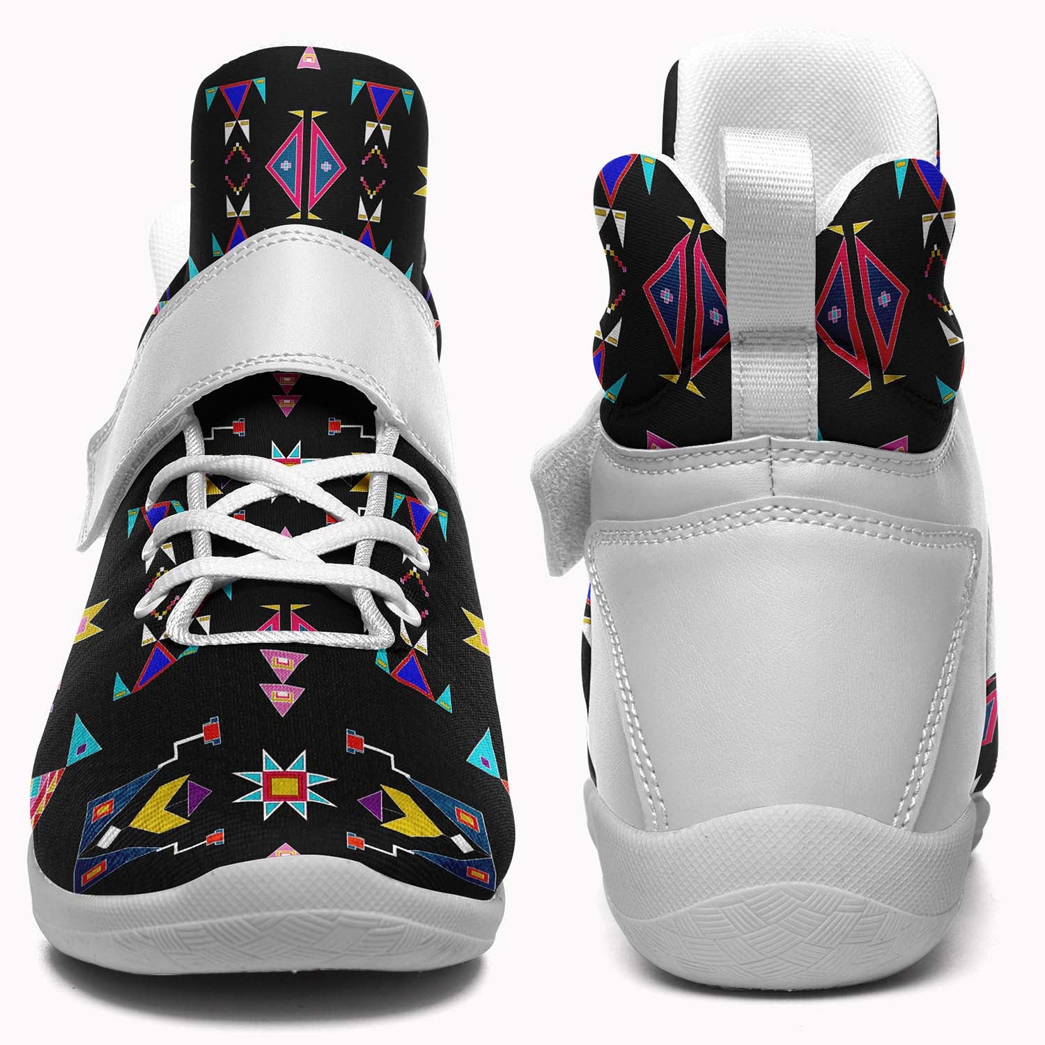 Enemy Territory Black Ipottaa Basketball / Sport High Top Shoes - White Sole