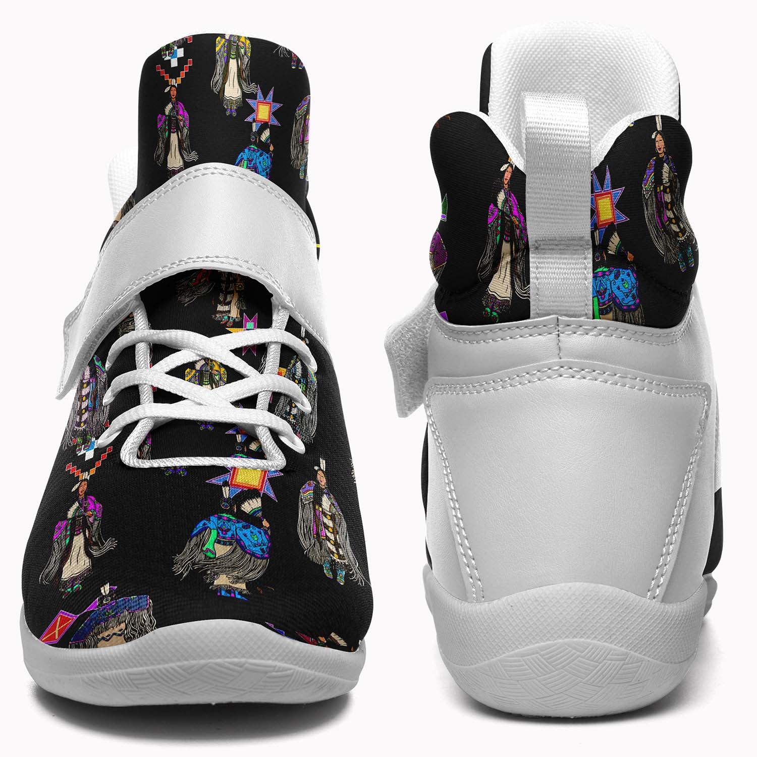 Women's Tradish Dancers Black Ipottaa Basketball / Sport High Top Shoes - White Sole