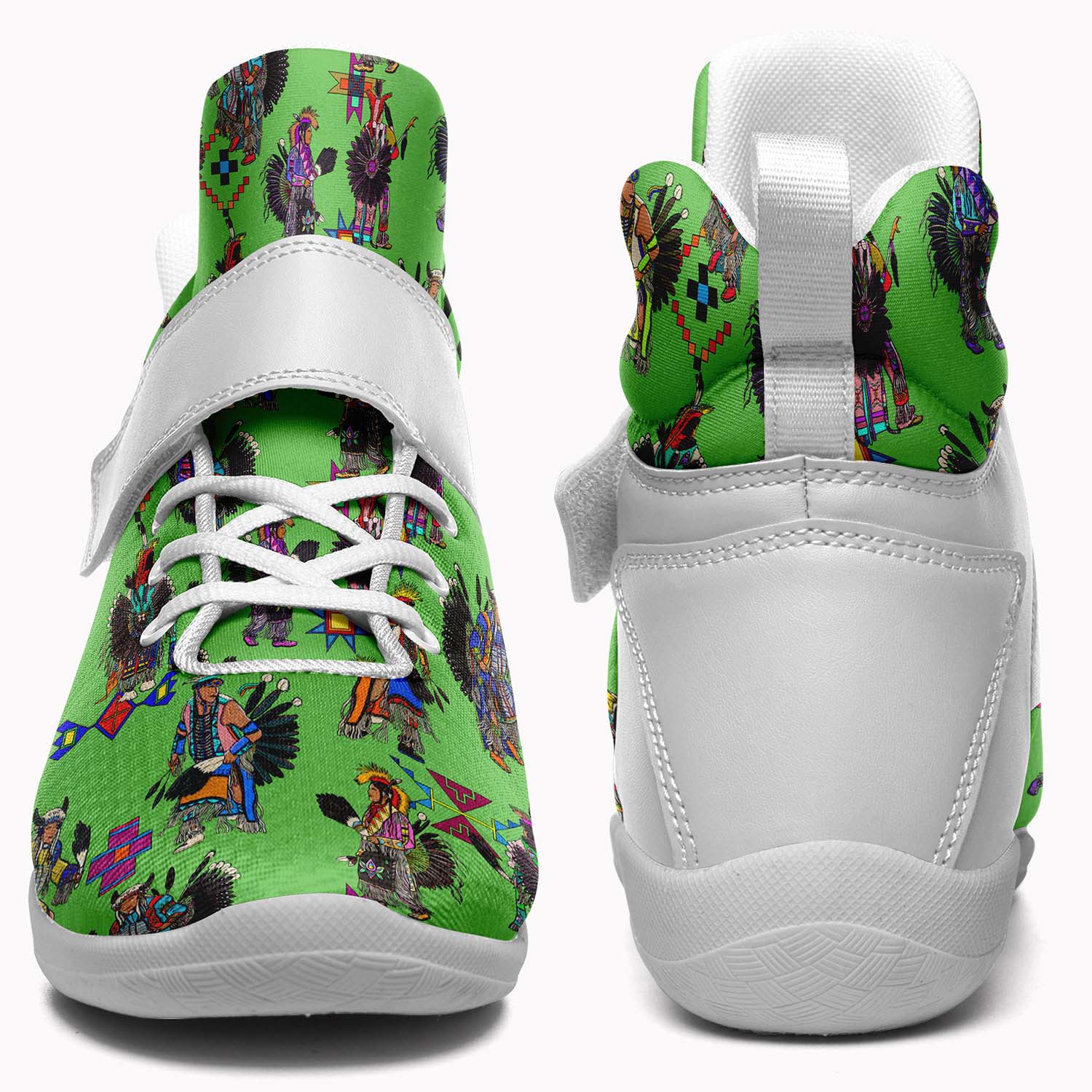Men's Tradish Dancers Green Ipottaa Basketball / Sport High Top Shoes - White Sole