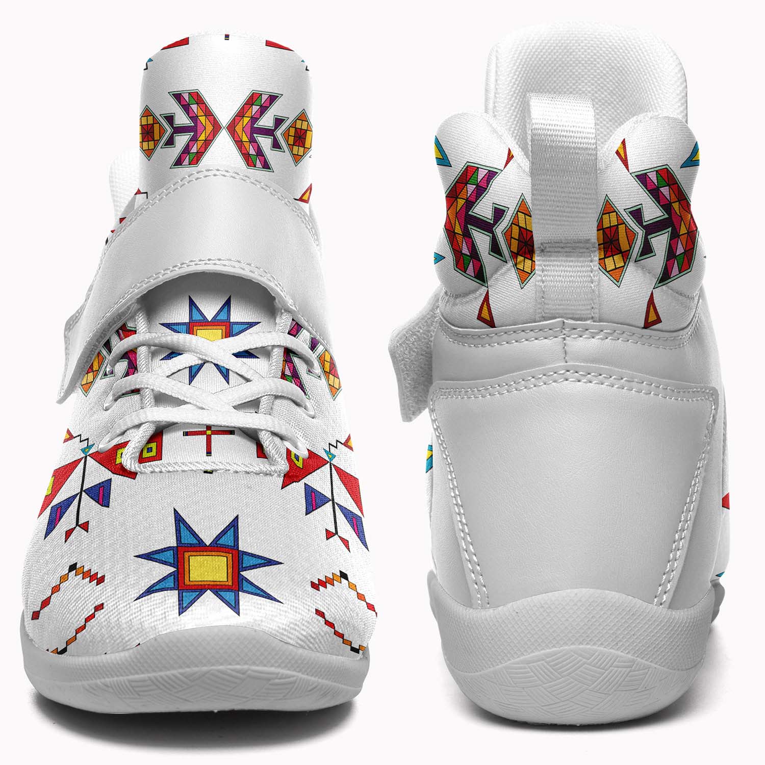 Scattered Generations White Ipottaa Basketball / Sport High Top Shoes - White Sole