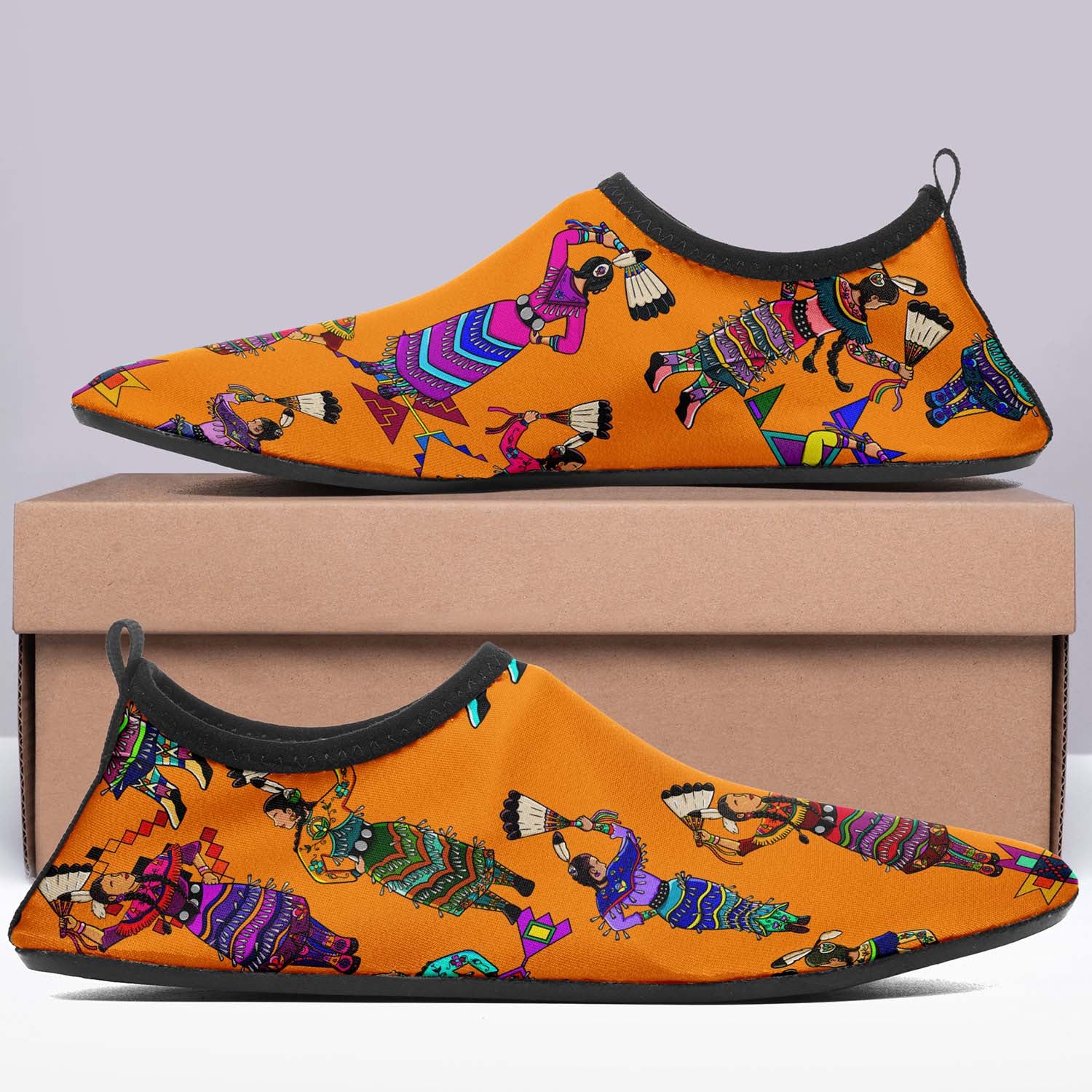 Women's Jingle Dancers Orange Sockamoccs