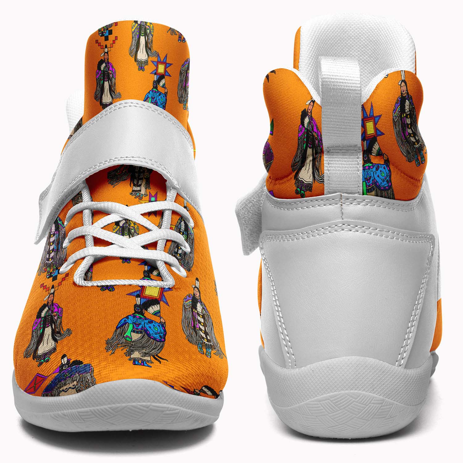 Women's Tradish Dancers Orange Ipottaa Basketball / Sport High Top Shoes - White Sole
