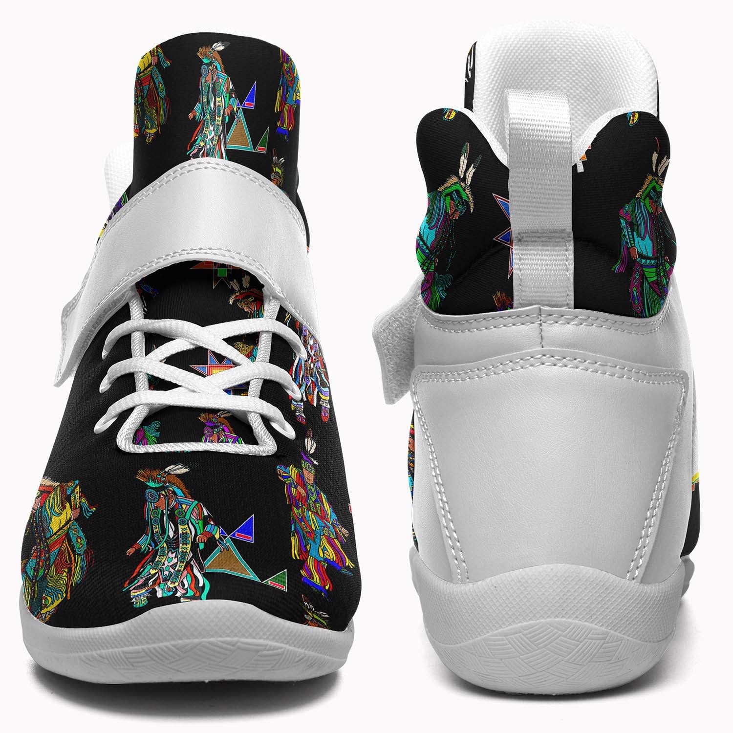 Men's Grass Dancers Black Ipottaa Basketball / Sport High Top Shoes - White Sole