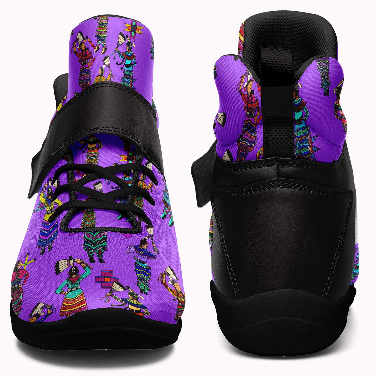 Women's Jingle Dancers Purple Ipottaa Basketball / Sport High Top Shoes - Black Sole