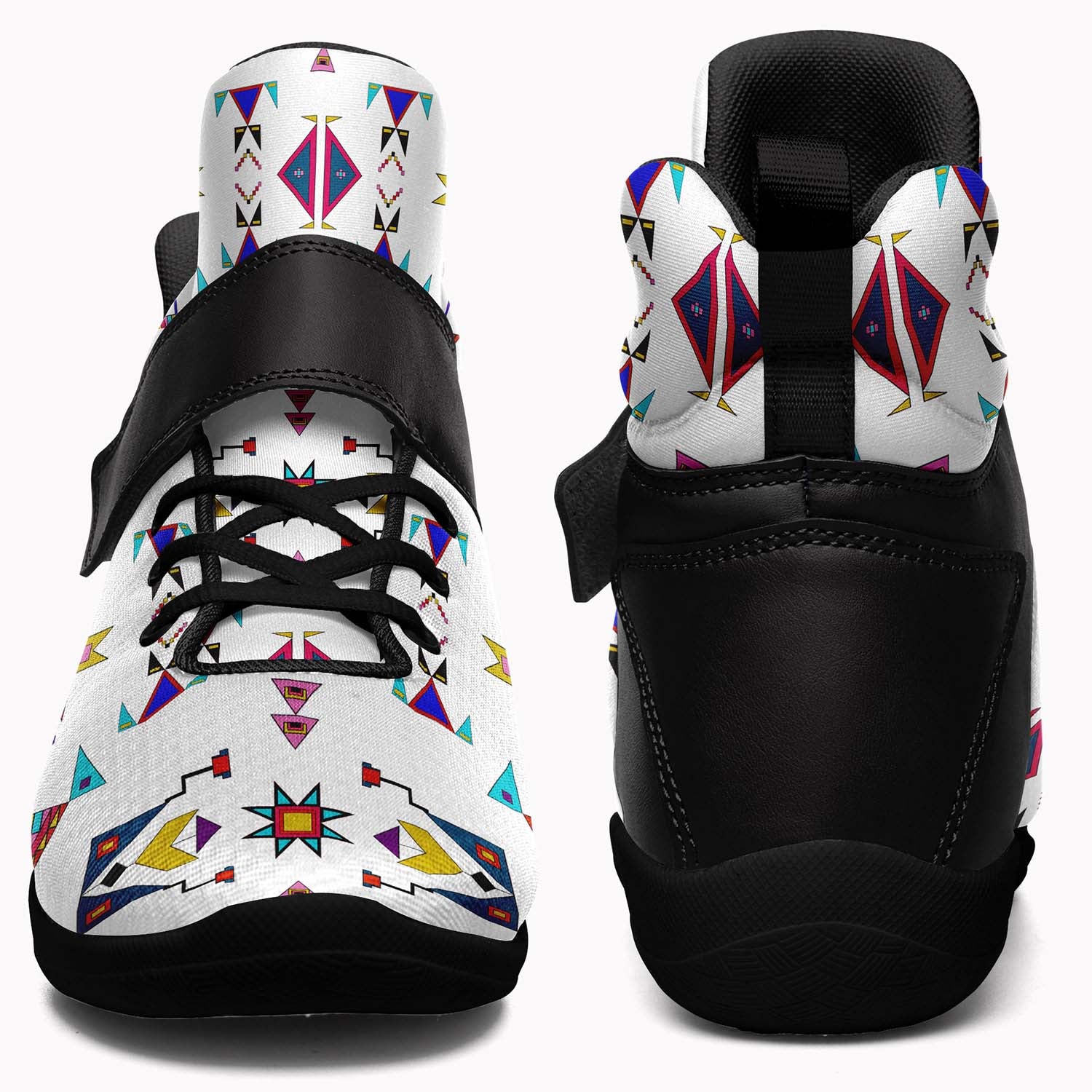 Enemy Territory White Ipottaa Basketball / Sport High Top Shoes - Black Sole