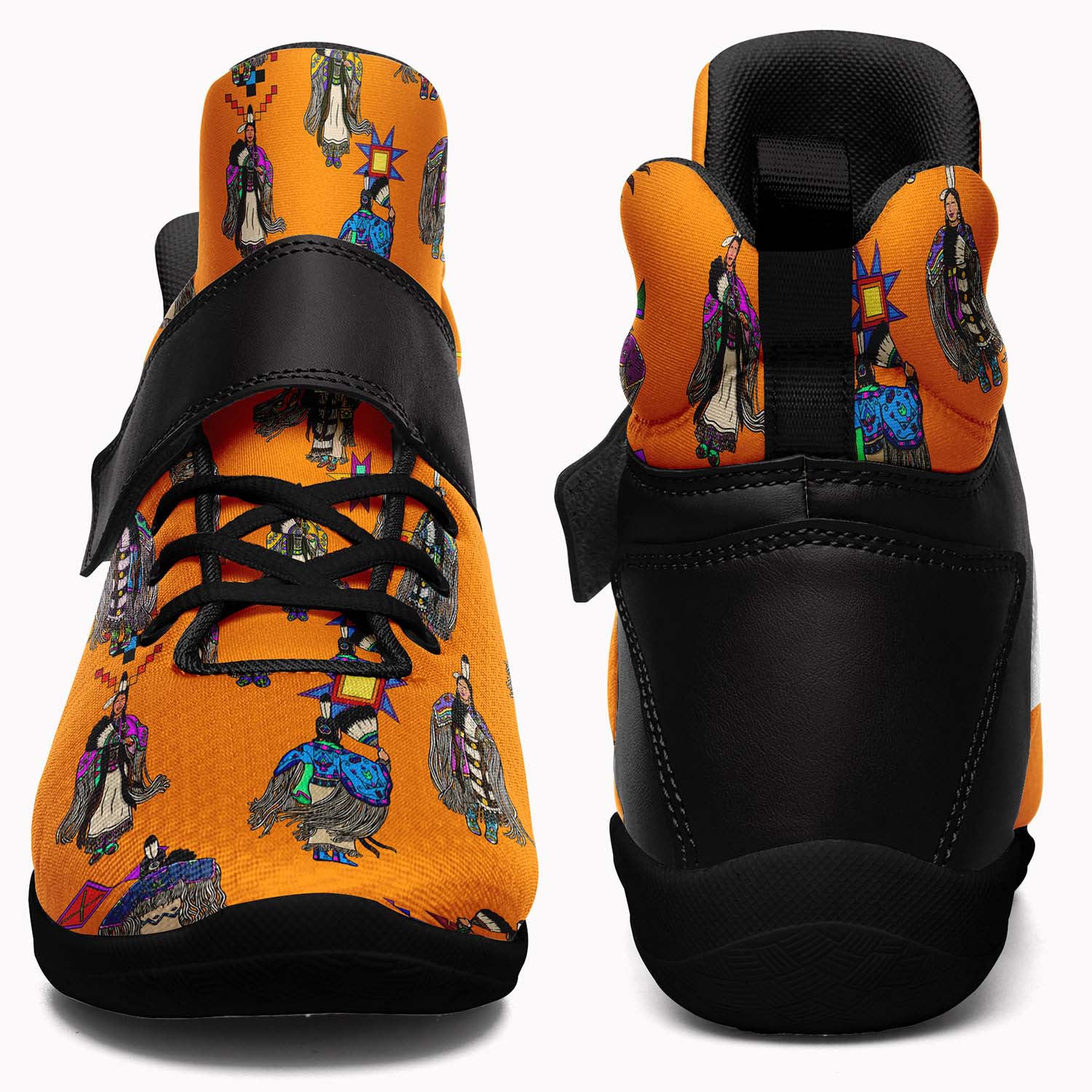 Women's Tradish Dancers Orange Ipottaa Basketball / Sport High Top Shoes - Black Sole