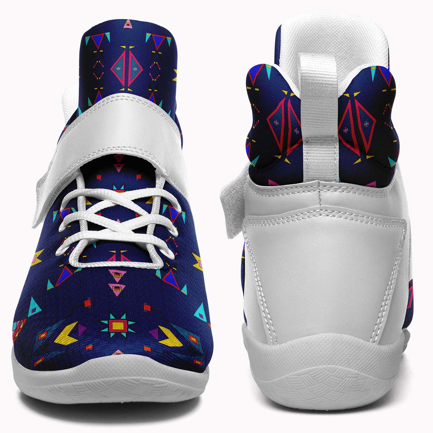Enemy Territory Dark Navy Ipottaa Basketball / Sport High Top Shoes - White Sole