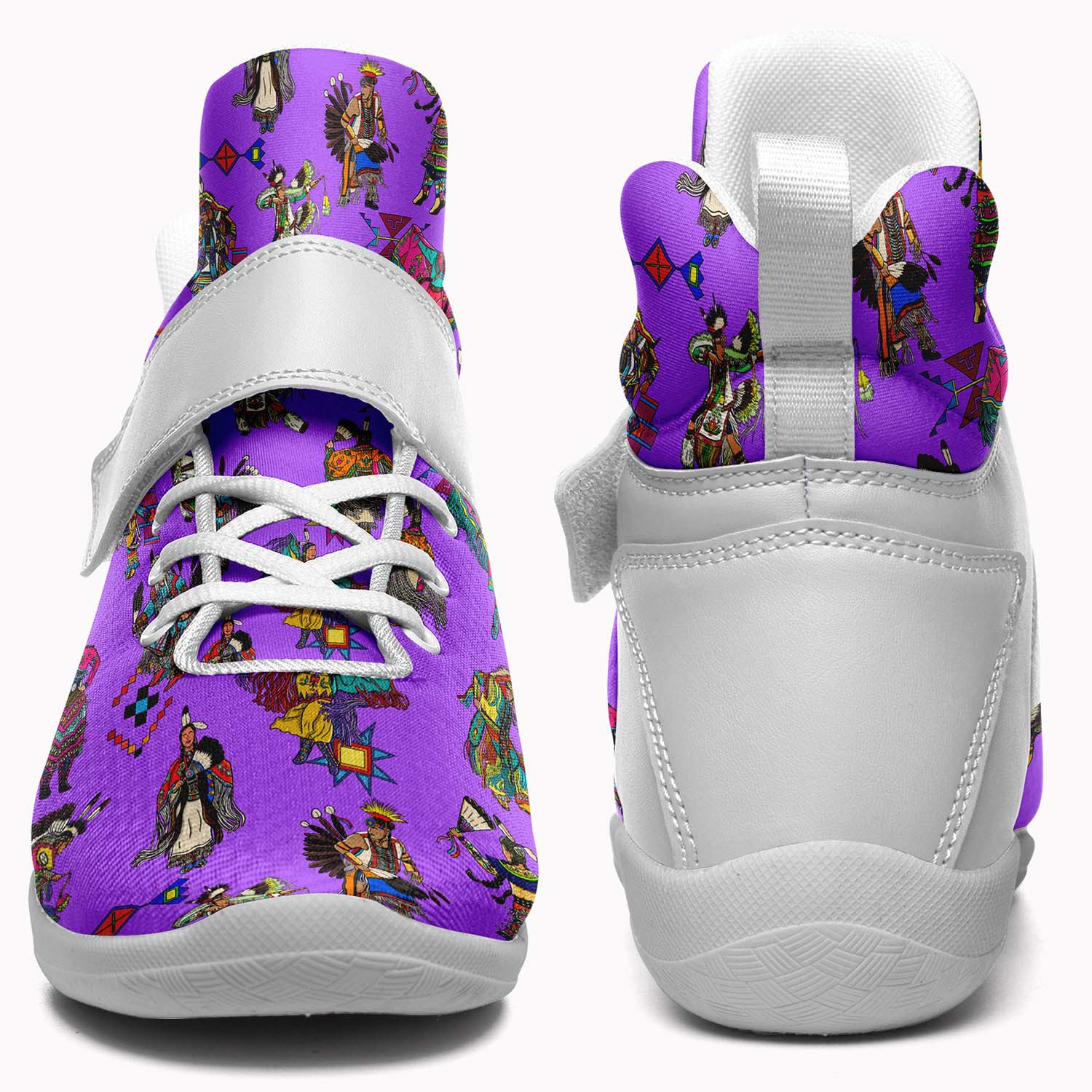Grand Entry Dancers Purple Ipottaa Basketball / Sport High Top Shoes - White Sole