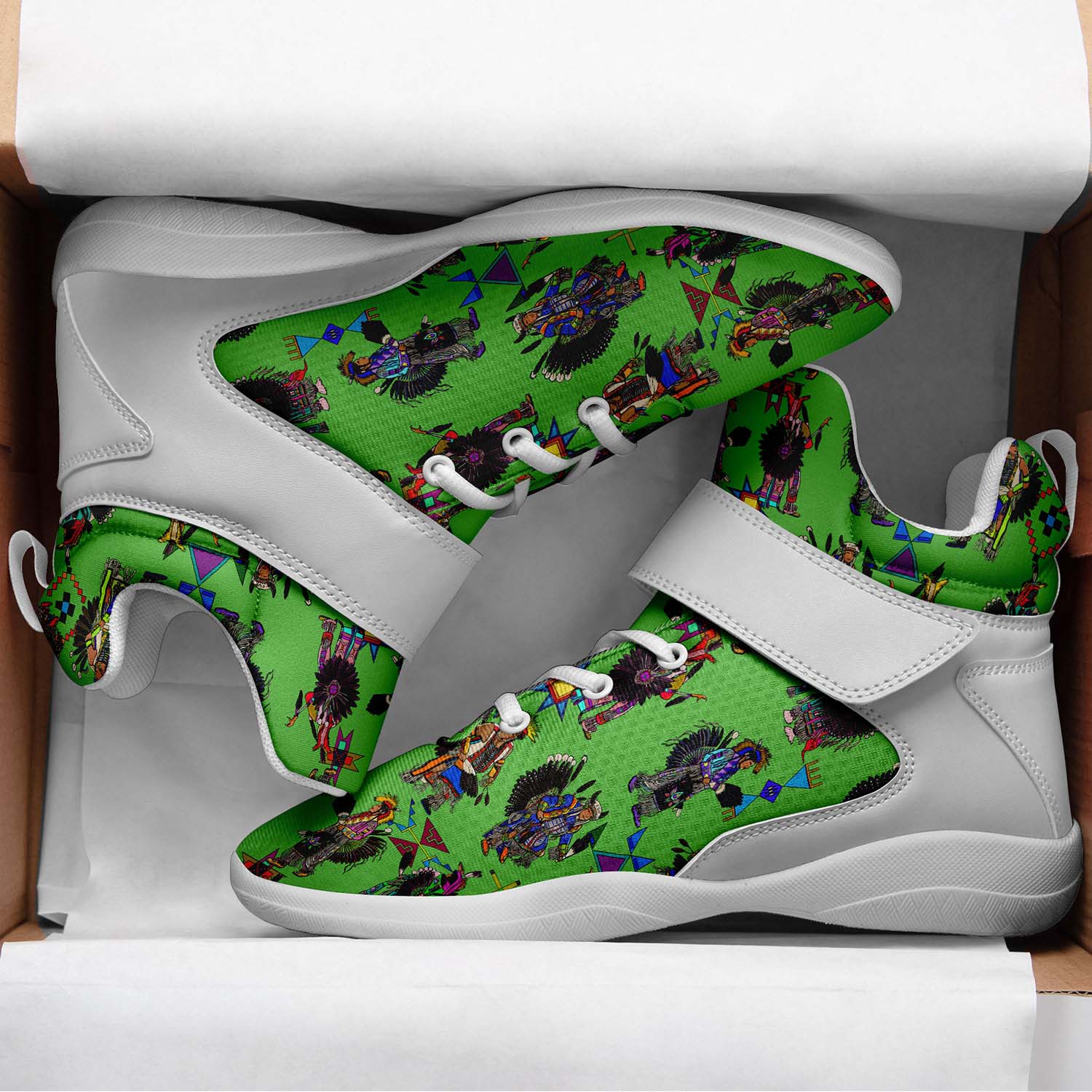 Men's Tradish Dancers Green Ipottaa Basketball / Sport High Top Shoes - White Sole