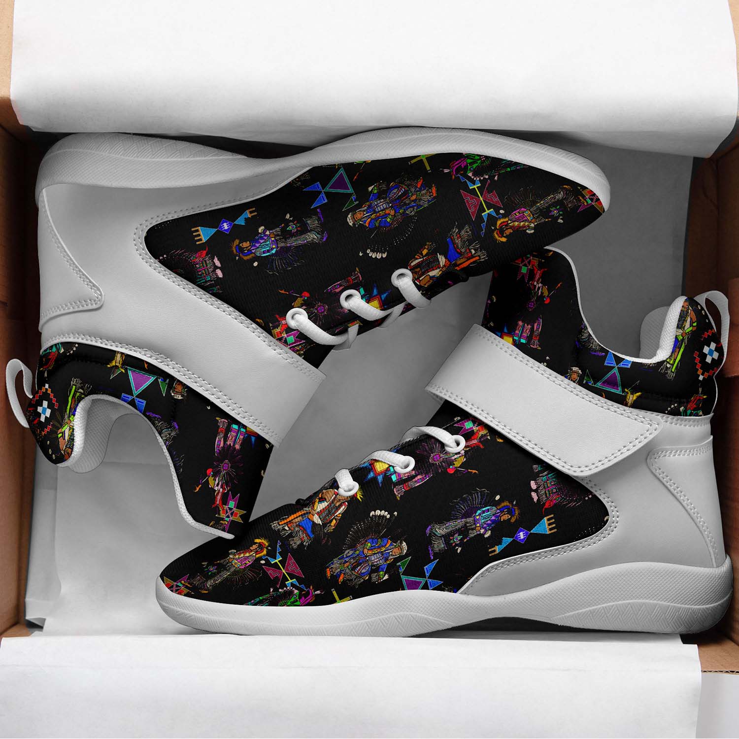 Men's Tradish Dancers Black Ipottaa Basketball / Sport High Top Shoes - White Sole