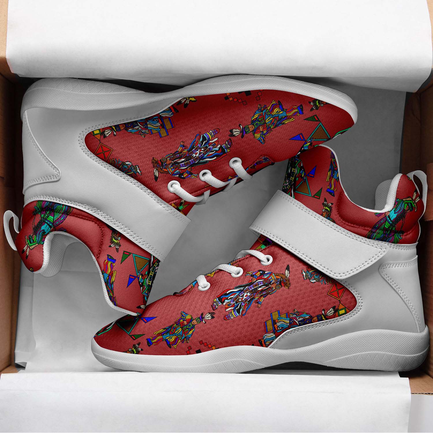 Men's Grass Dancers Terra Cotta Ipottaa Basketball / Sport High Top Shoes - White Sole
