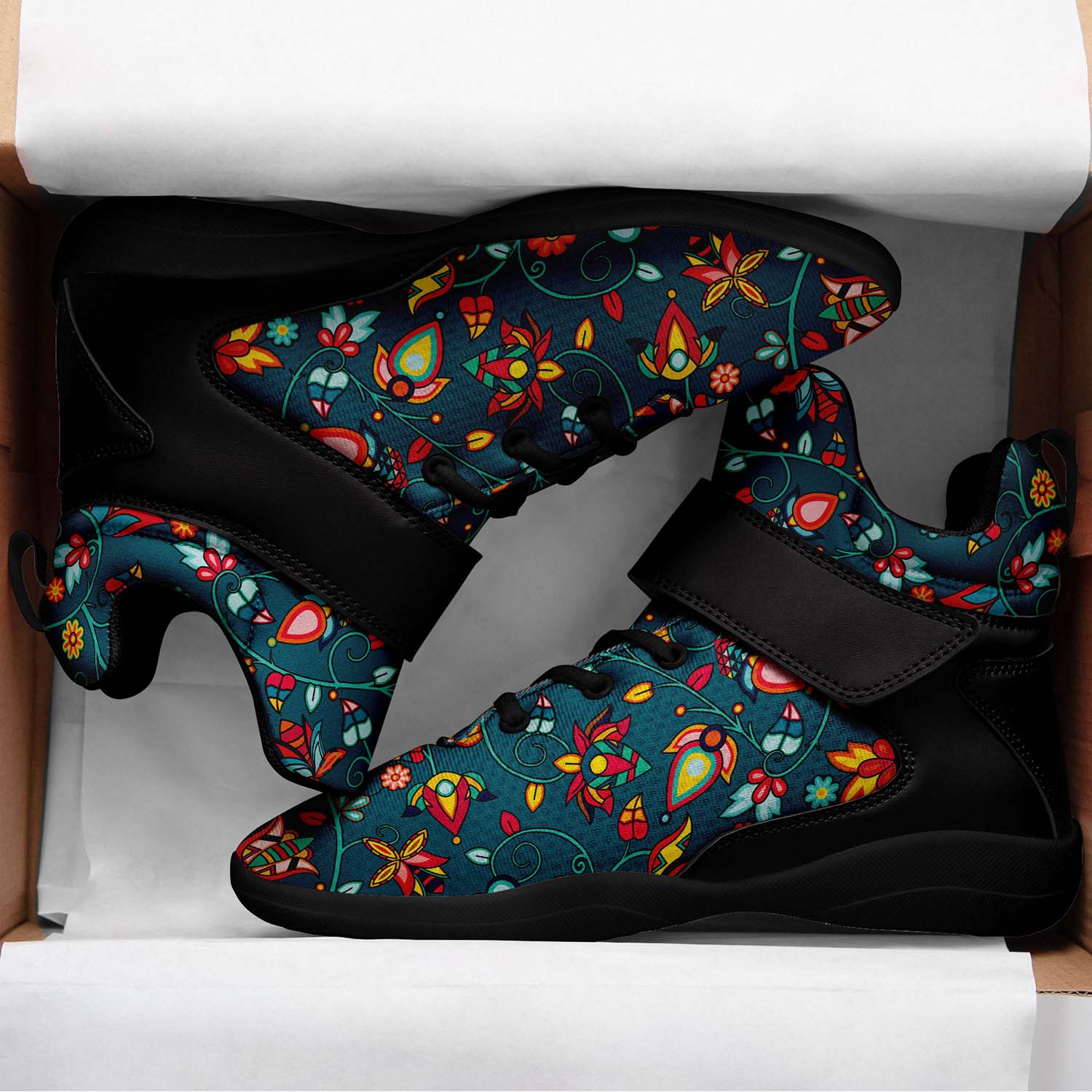 Thorny Path Teal Ipottaa Basketball / Sport High Top Shoes - Black Sole