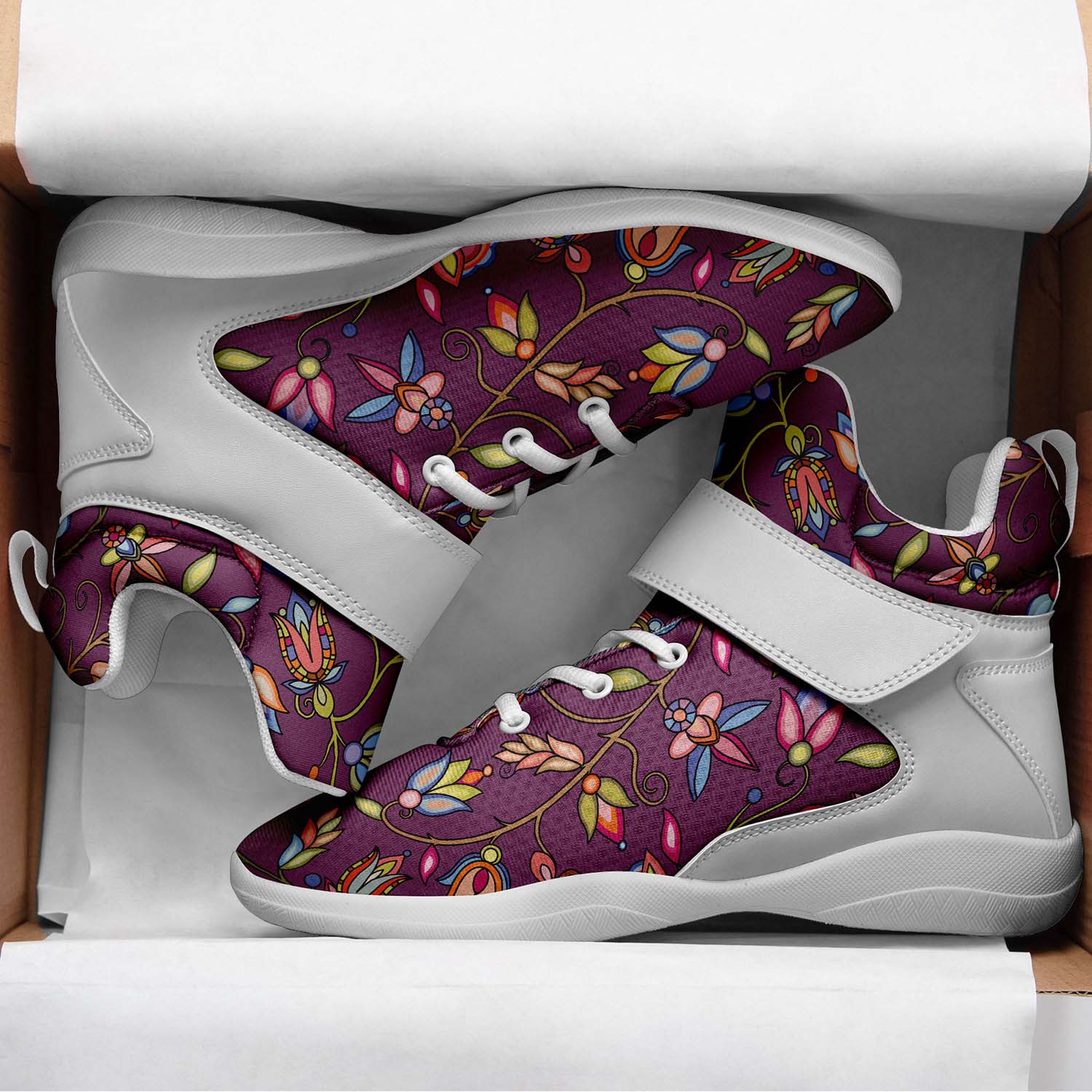 Buffalo Bloom Berry Bush Ipottaa Basketball / Sport High Top Shoes - White Sole