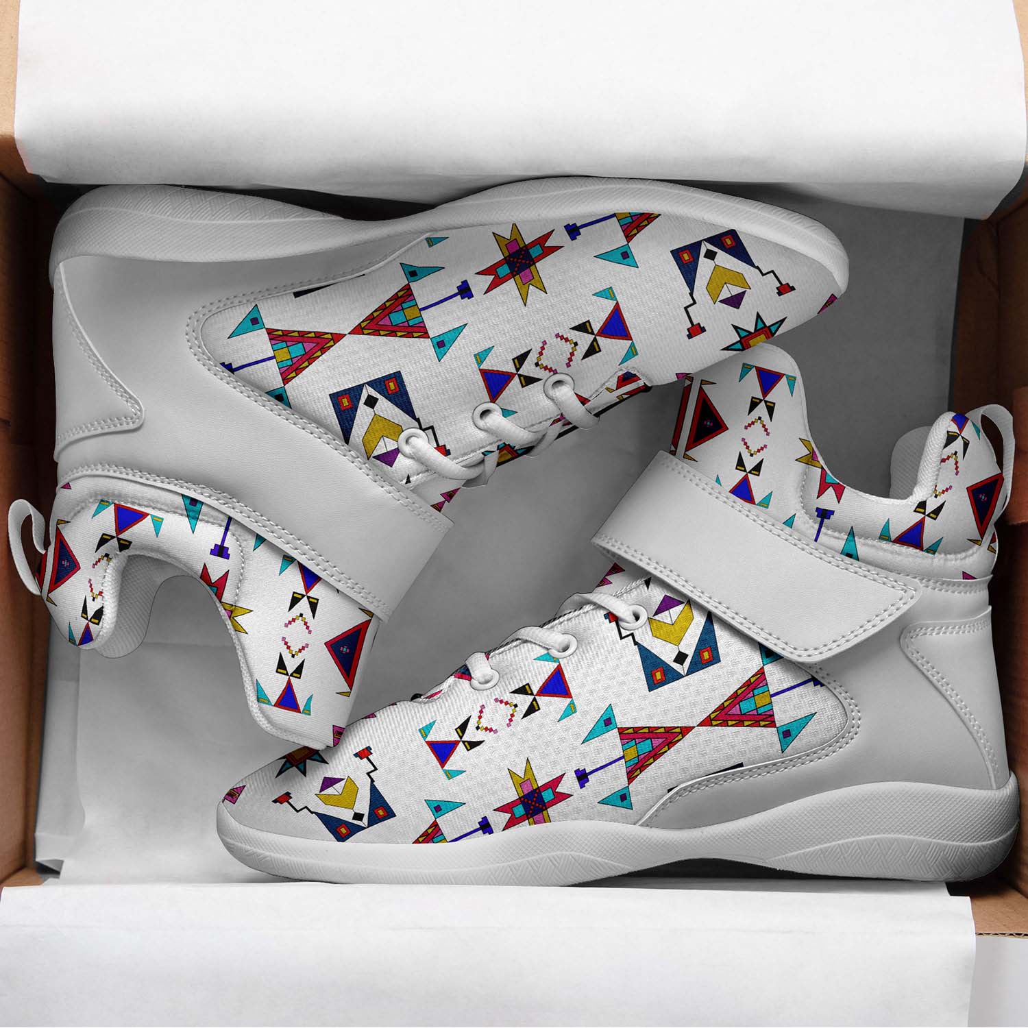 Enemy Territory White Ipottaa Basketball / Sport High Top Shoes - White Sole