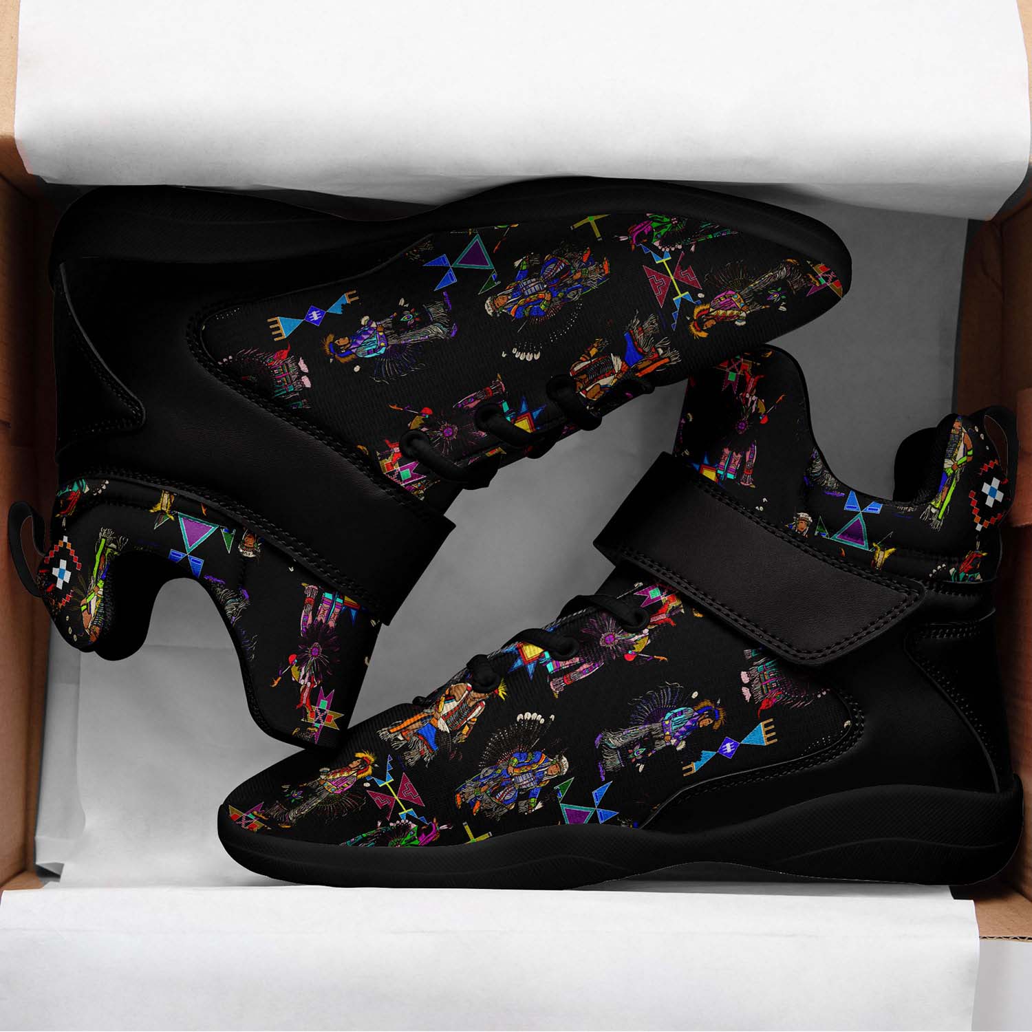 Men's Tradish Dancers Black Ipottaa Basketball / Sport High Top Shoes - Black Sole