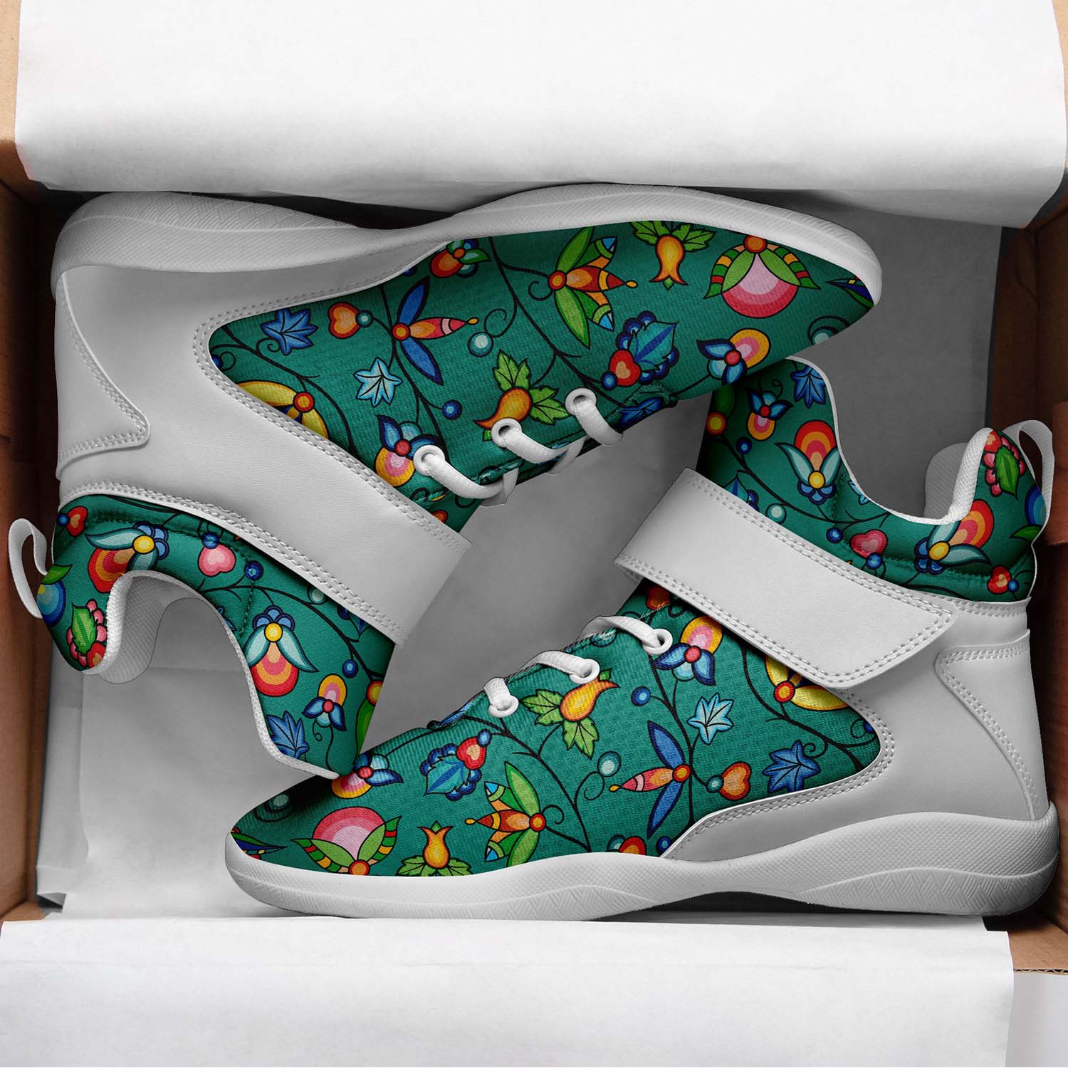 Prairie Plains Spirit Afternoon Sky Ipottaa Basketball / Sport High Top Shoes - White Sole