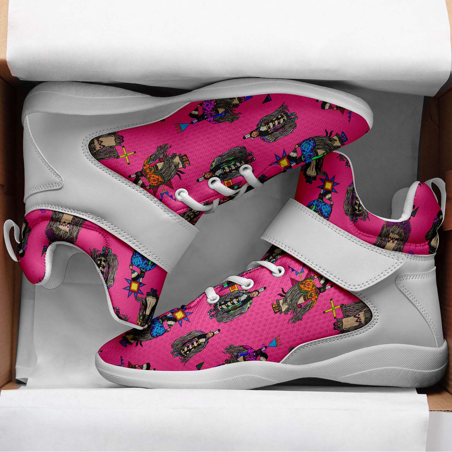 Women's Tradish Dancers Pink Ipottaa Basketball / Sport High Top Shoes - White Sole