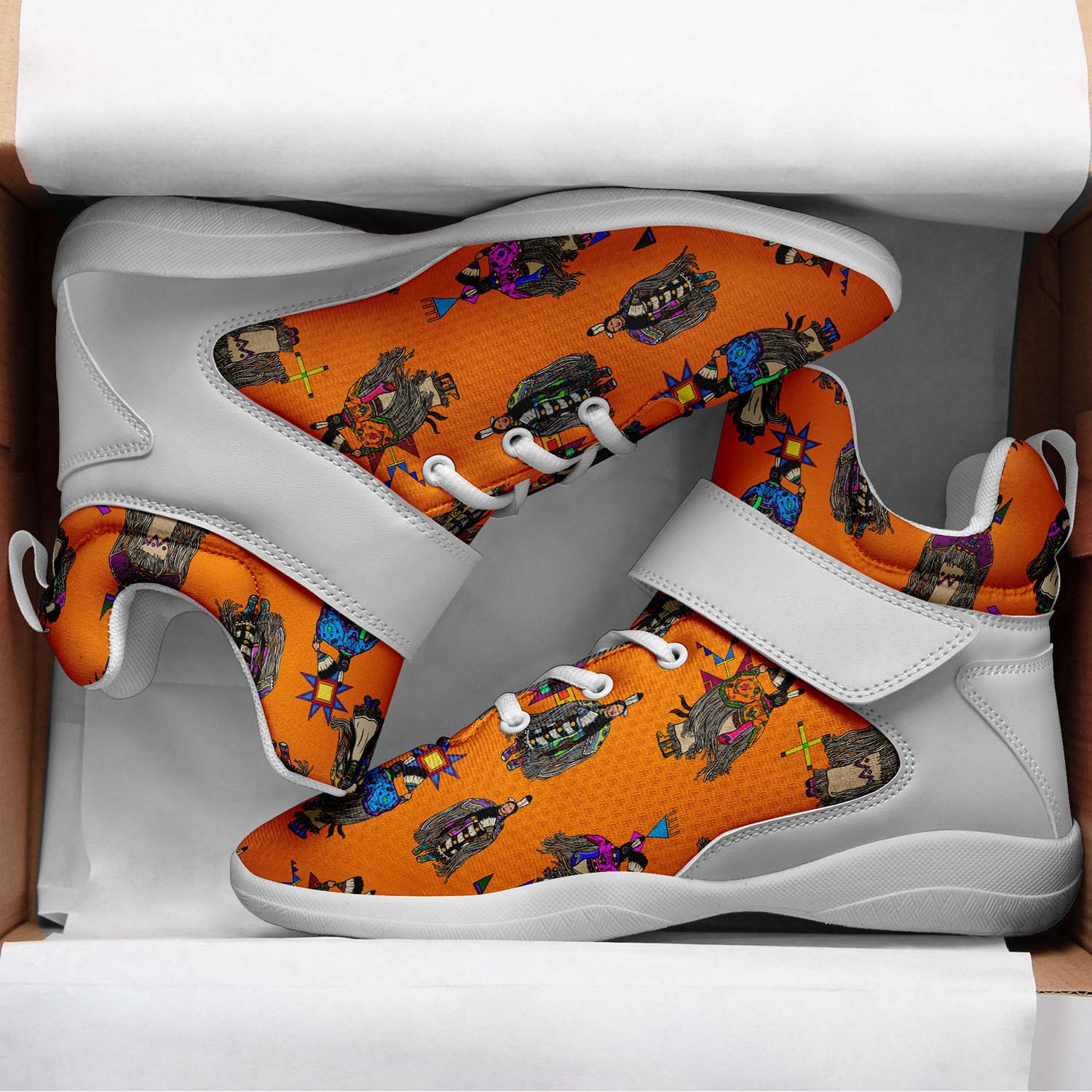 Women's Tradish Dancers Orange Ipottaa Basketball / Sport High Top Shoes - White Sole