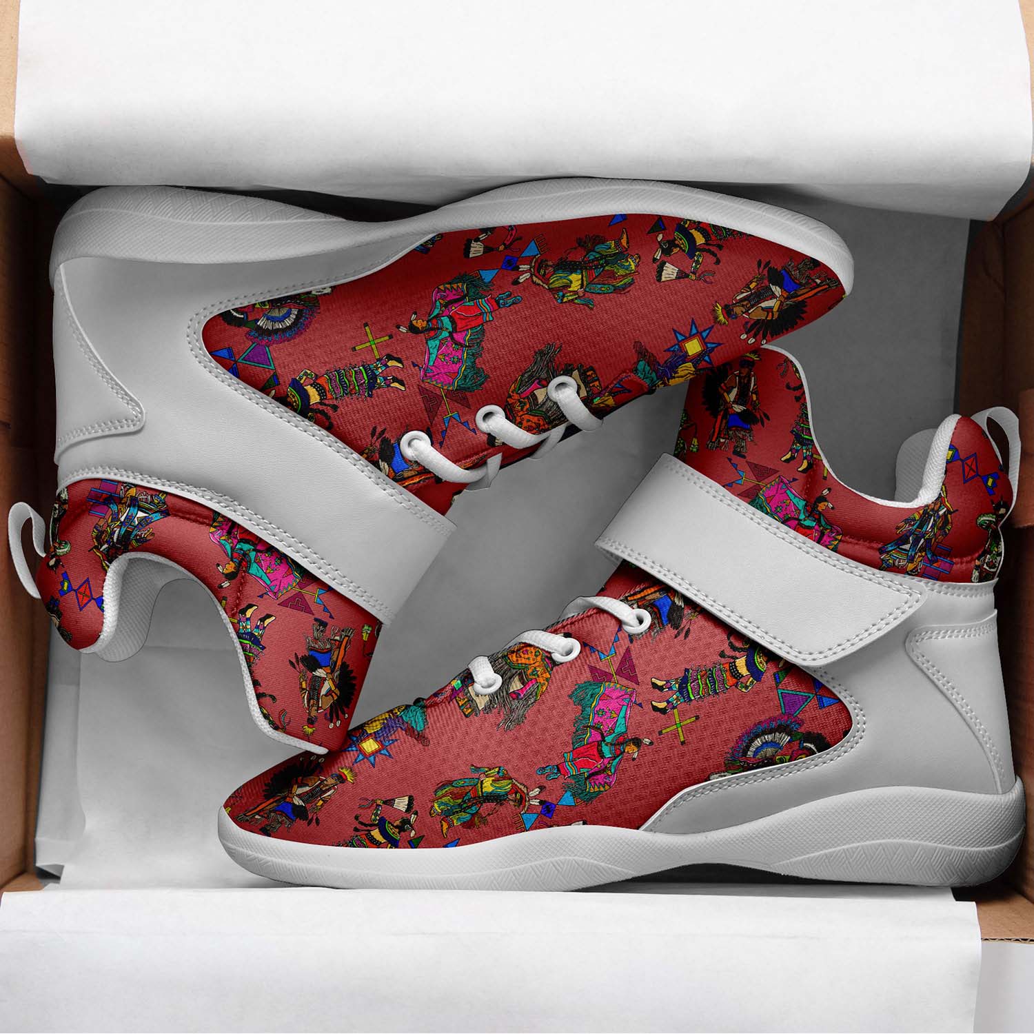 Grand Entry Dancers Terra Cotta Ipottaa Basketball / Sport High Top Shoes - White Sole