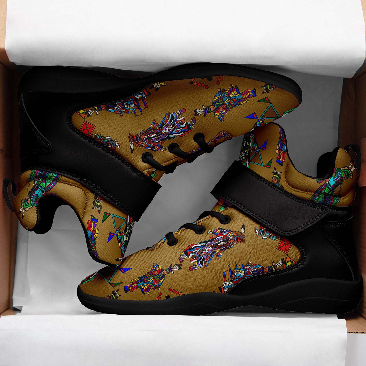 Men's Grass Dancers Earth Ipottaa Basketball / Sport High Top Shoes - Black Sole