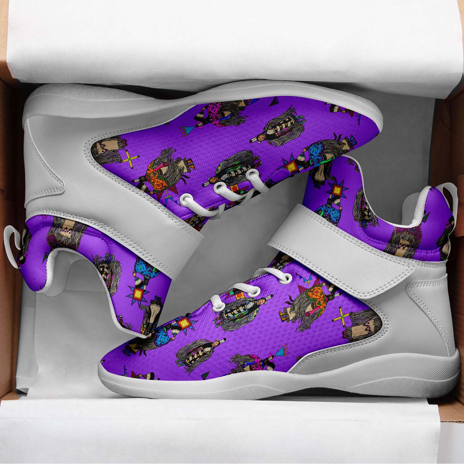 Women's Tradish Dancers Purple Ipottaa Basketball / Sport High Top Shoes - White Sole