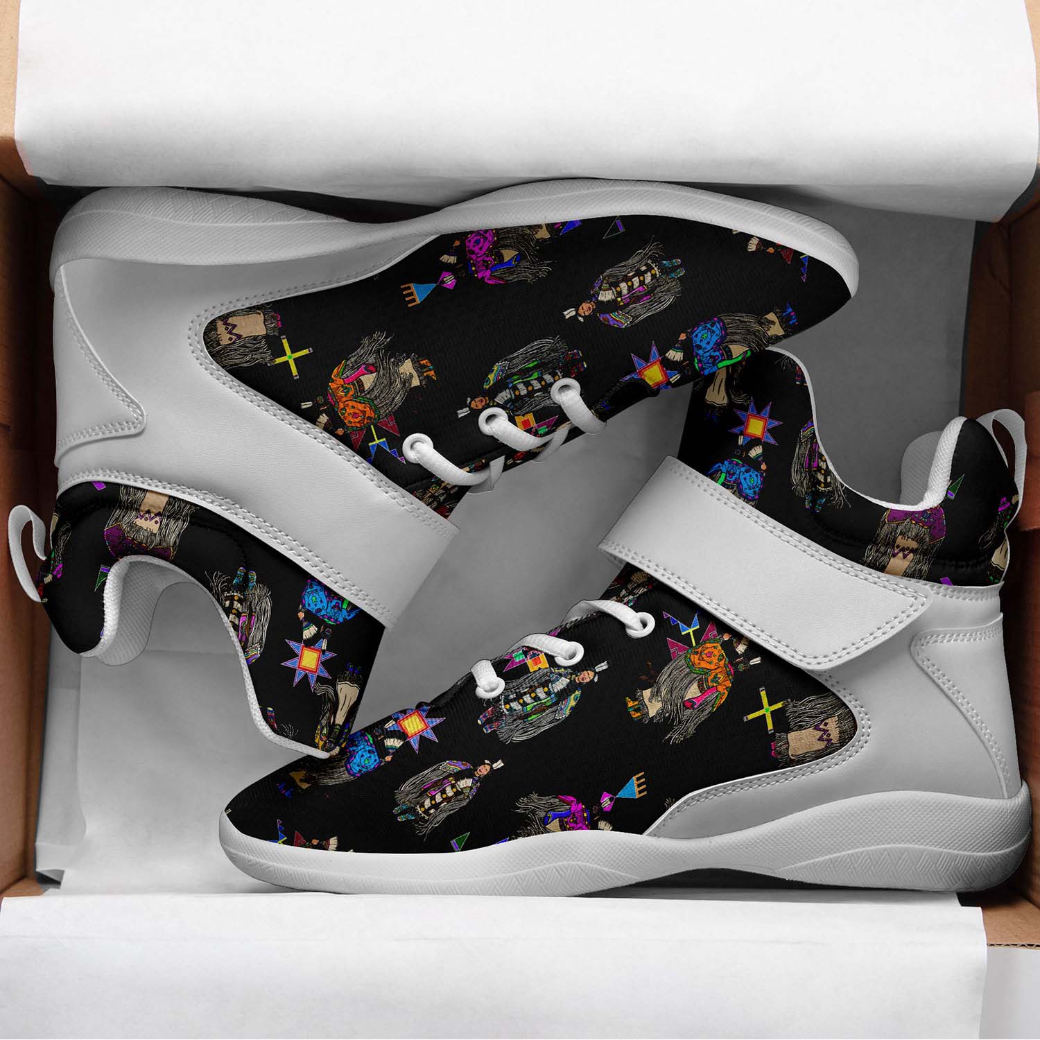 Women's Tradish Dancers Black Ipottaa Basketball / Sport High Top Shoes - White Sole