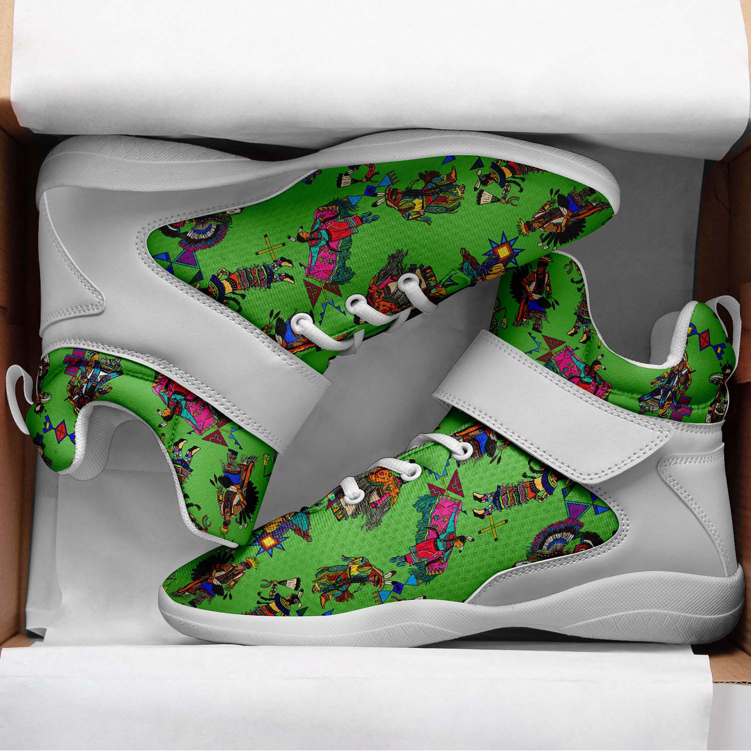 Grand Entry Dancers Grass Ipottaa Basketball / Sport High Top Shoes - White Sole