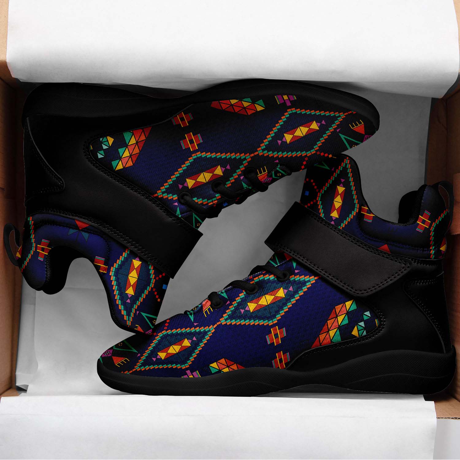 Travois Tipi Blue Ipottaa Basketball / Sport High Top Shoes - Black Sole