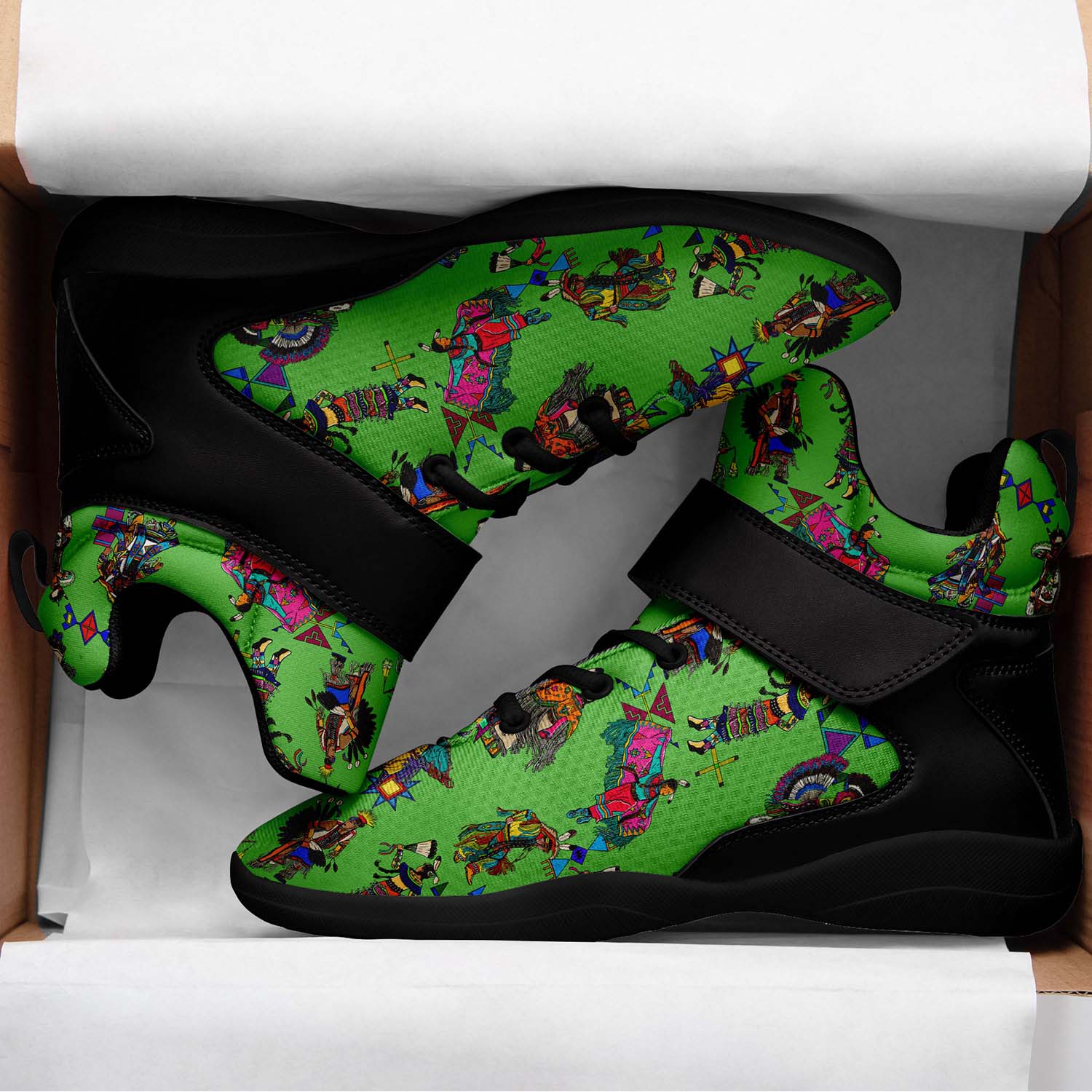 Grand Entry Dancers Grass Ipottaa Basketball / Sport High Top Shoes - Black Sole